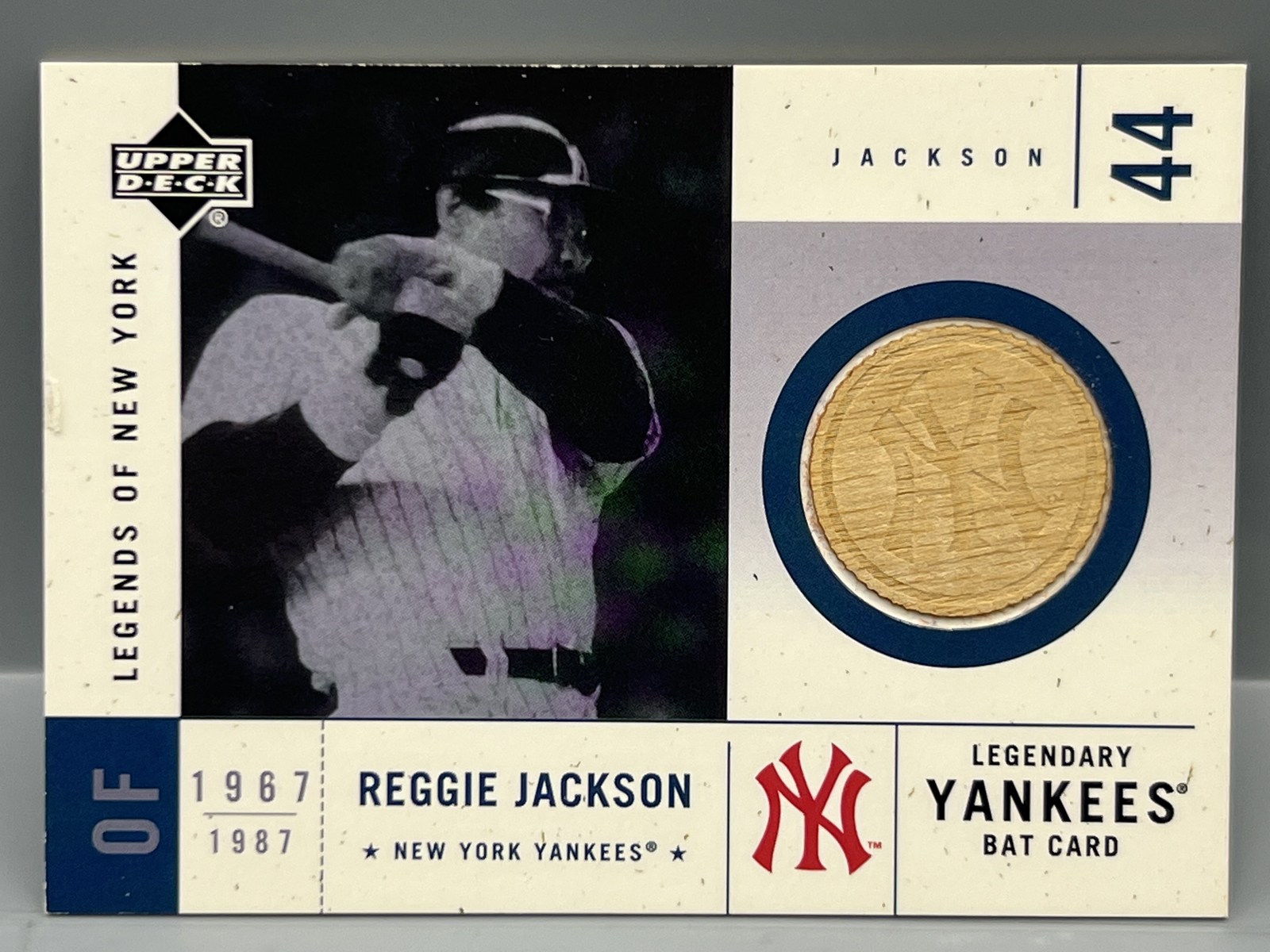 2001 Upper Deck Reggie Jackson Legendary Game Used Bat Relic