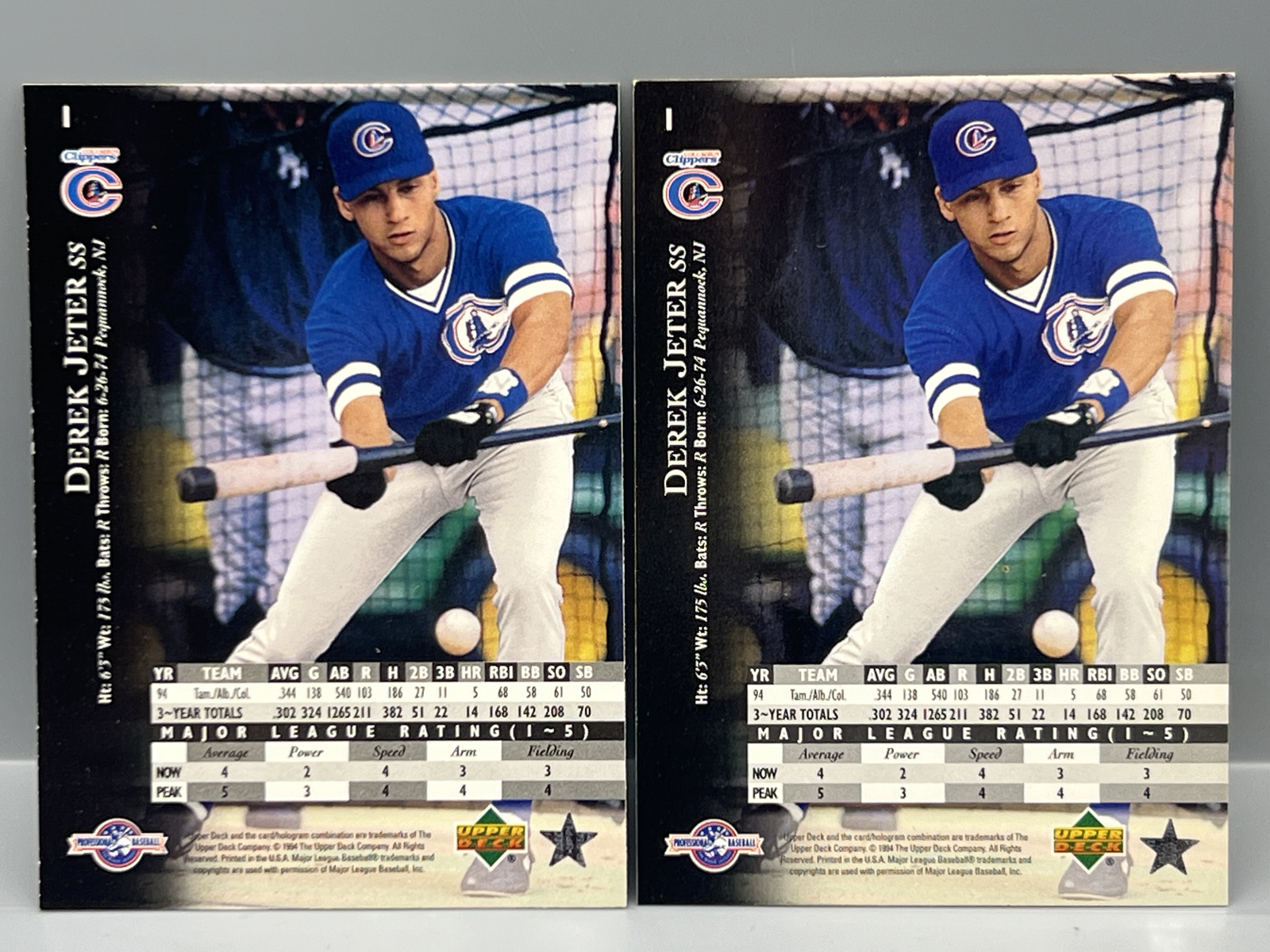1995 Upper Deck Minor Leagues Derek Jeter #1 & Future Stock Parallel #1