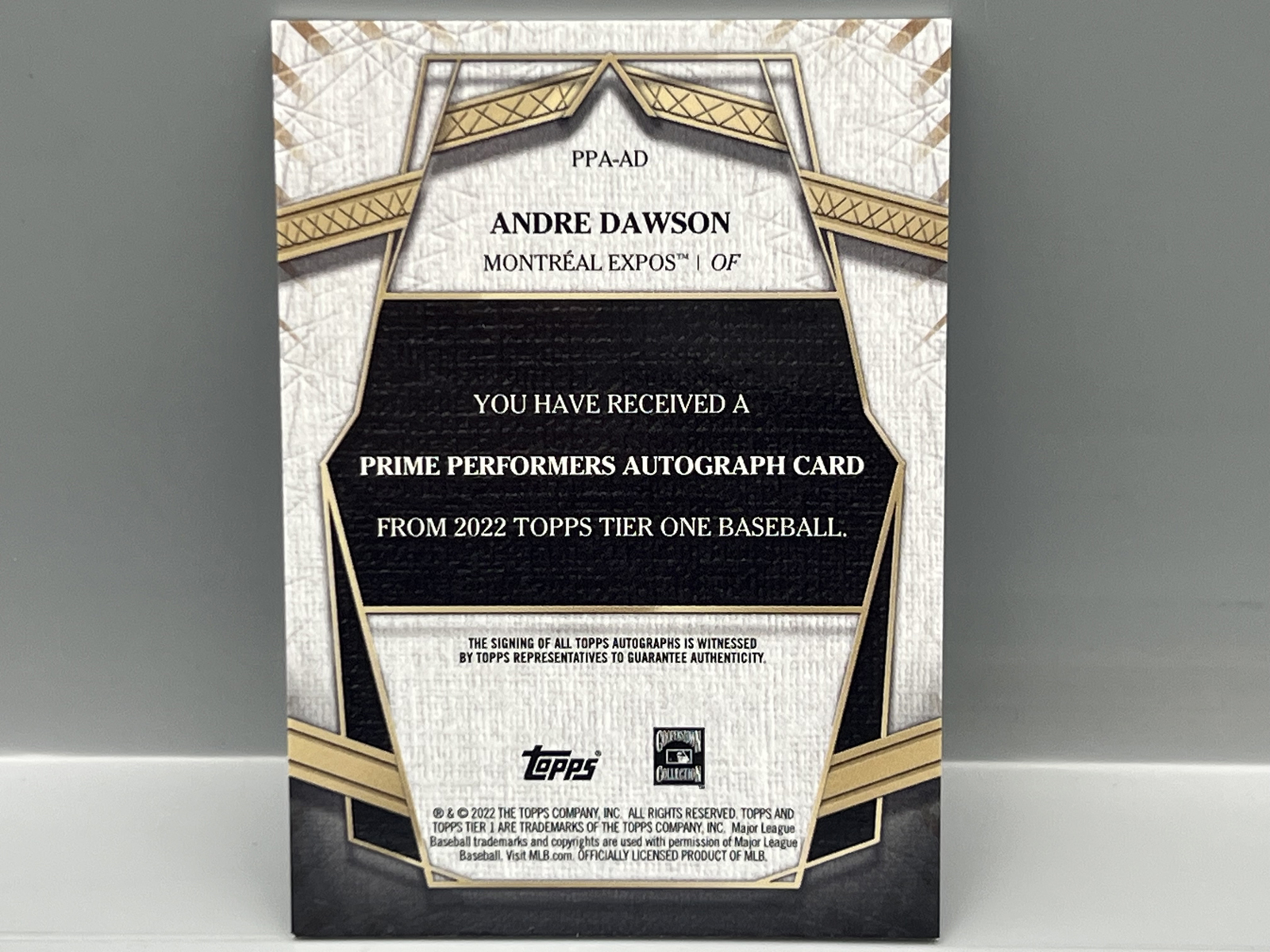 2022 Topps Tier One Andre Dawson On Card Auto #/125