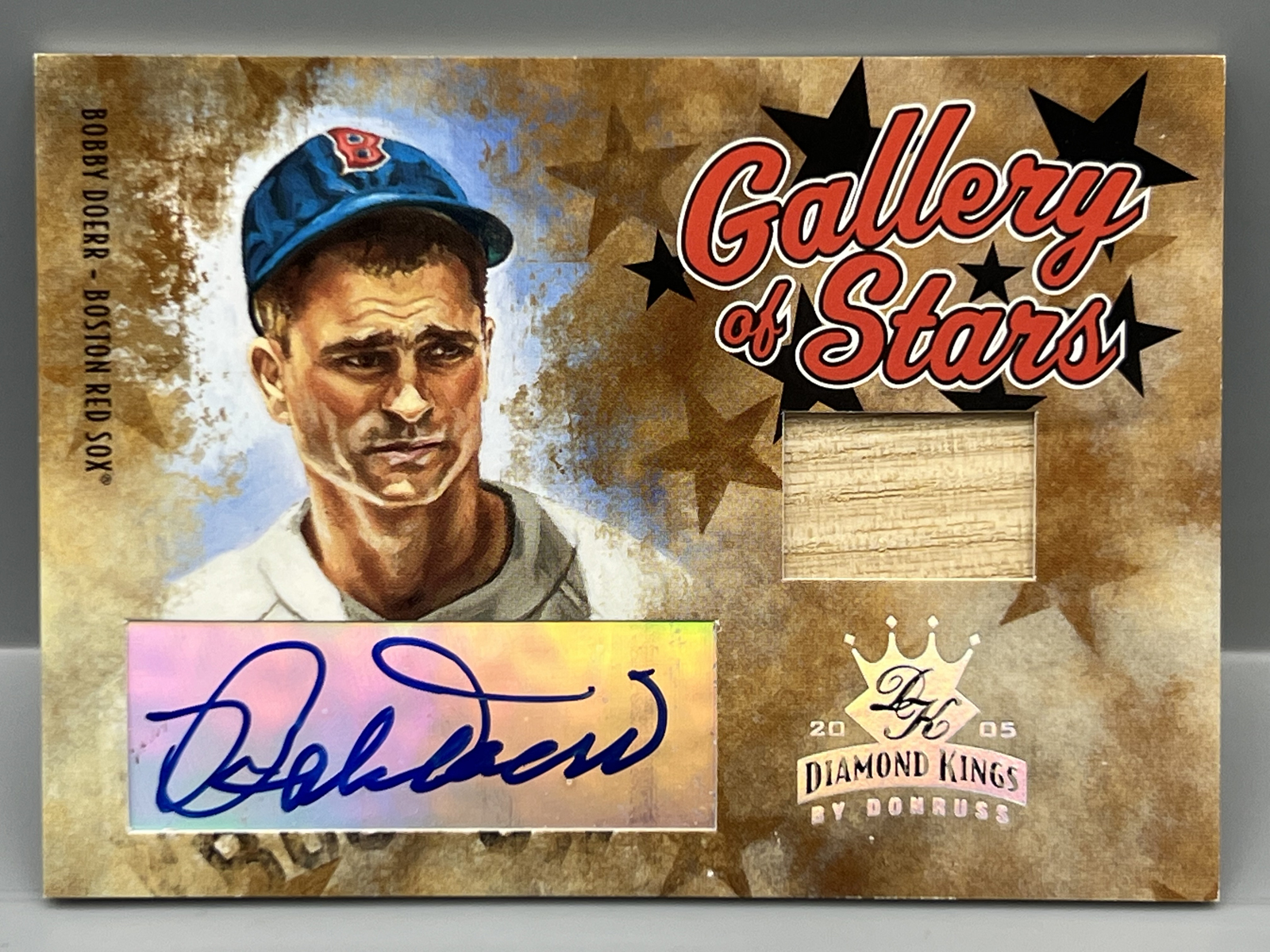 2005 Donruss Diamond Kings Bobby Doerr Gallery of Stars Game Used Relic Auto #/200