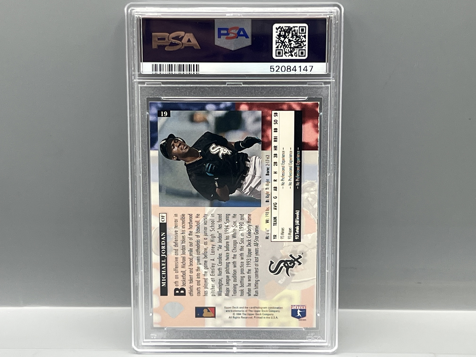 1994 Upper Deck Michael Jordan Baseball Star Rookies #19 PSA NM-MT 8