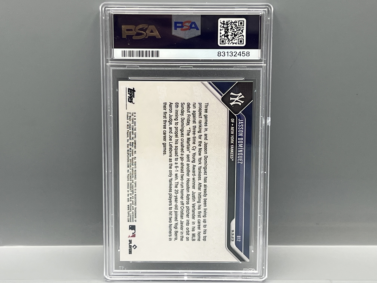 2023 Topps Now Jasson Dominguez #812 PSA Gem Mint 10