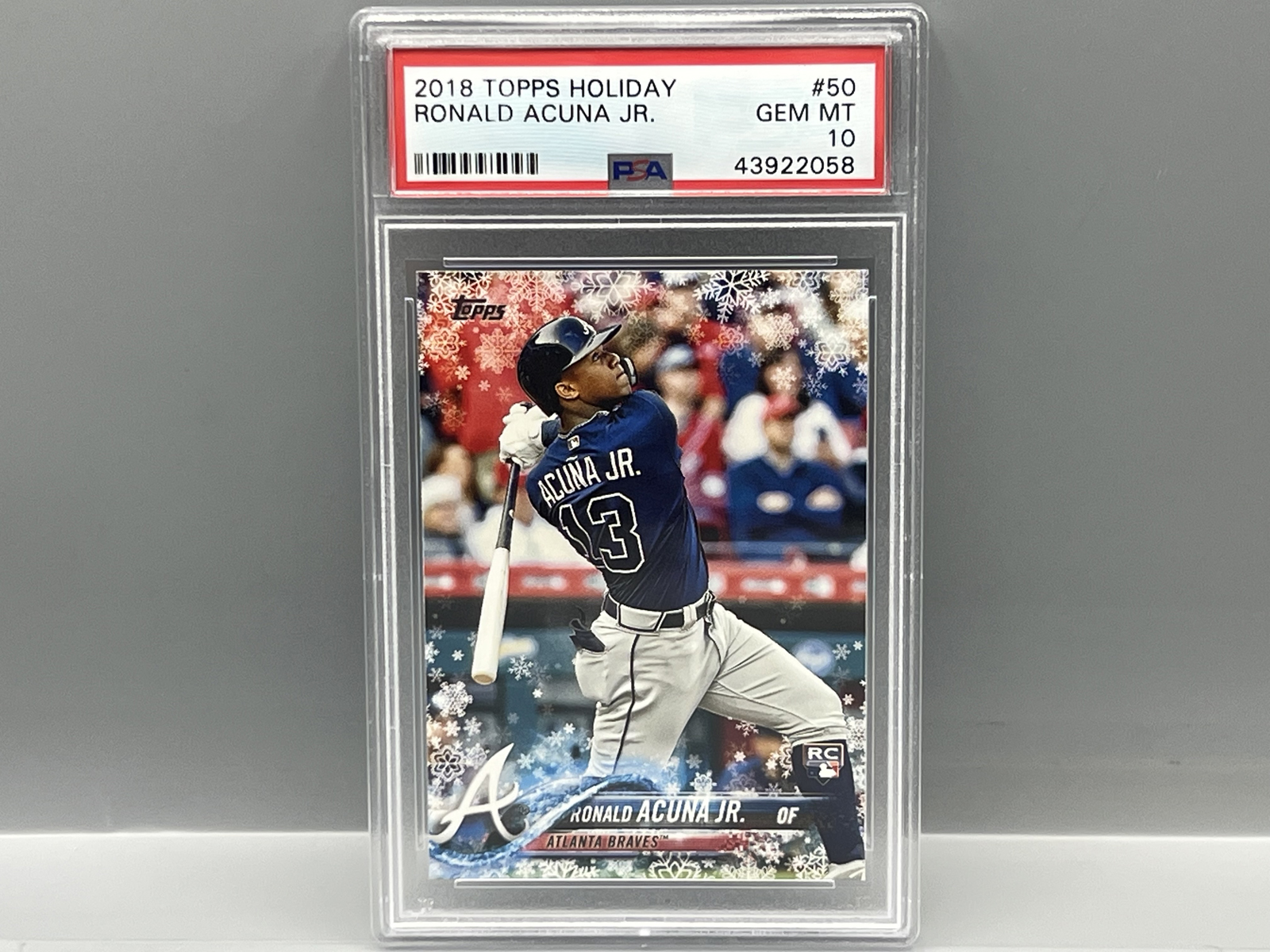 2018 Topps Holiday Ronald Acuna Jr. RC #50 PSA Gem Mint 10