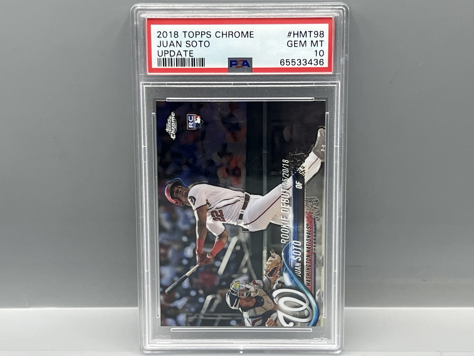 2018 Topps Chrome Update Juan Soto RC #HMT98 PSA Gem Mint 10