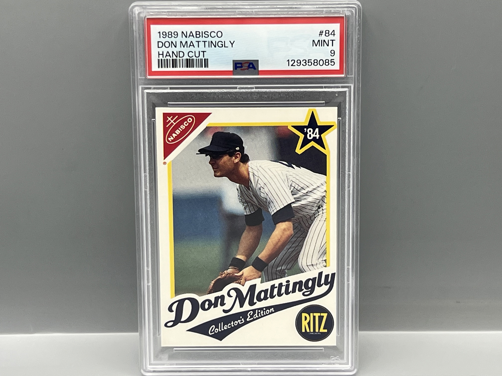 1989 Nabisco Don Mattingly Hand Cut #84 PSA Mint 9