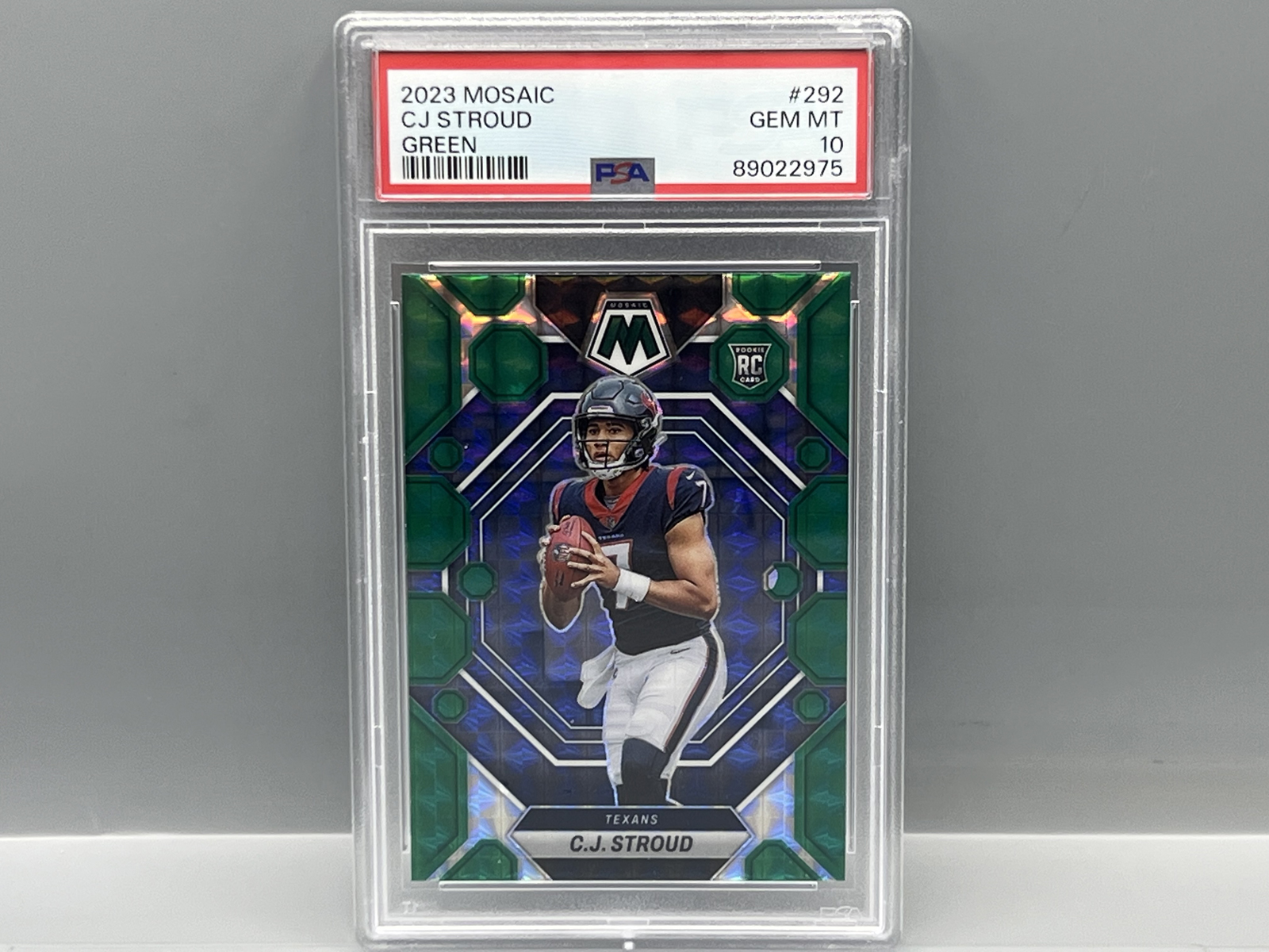 2023 Panini Mosaic CJ Stroud Green RC #292 PSA Gem Mint 10