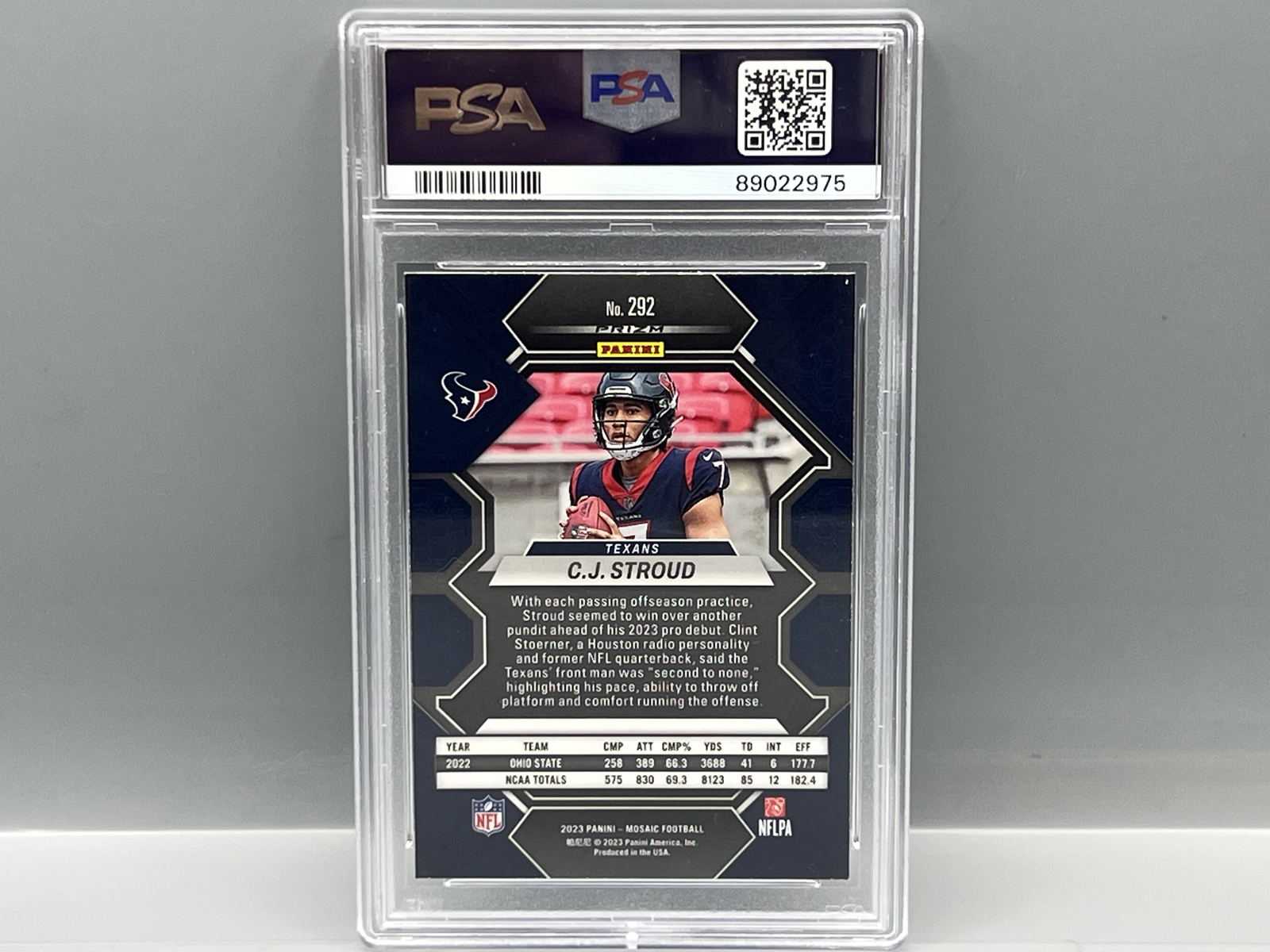 2023 Panini Mosaic CJ Stroud Green RC #292 PSA Gem Mint 10