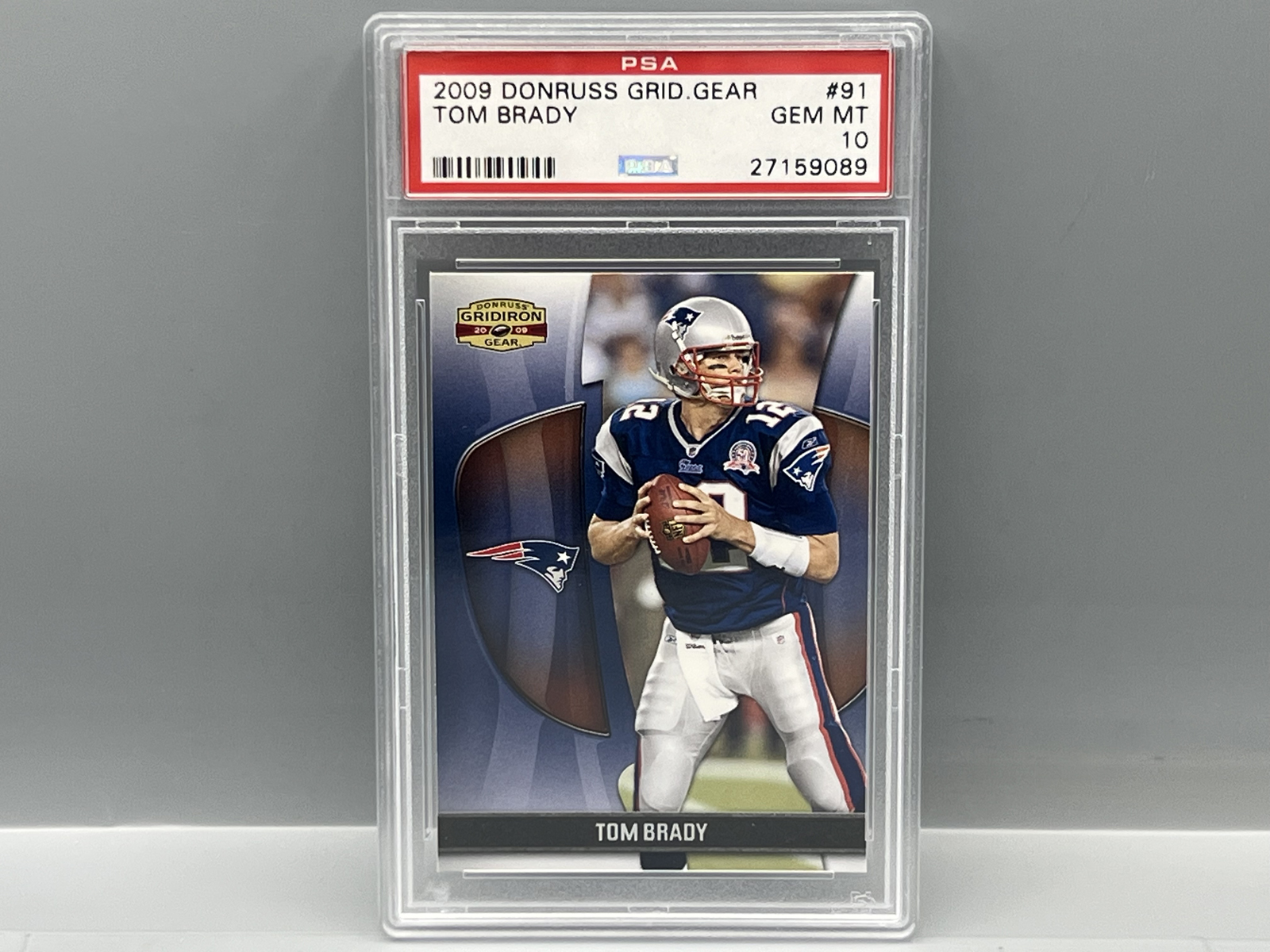 2009 Donruss Gridiron Gear Tom Brady #91 PSA Gem Mint 10