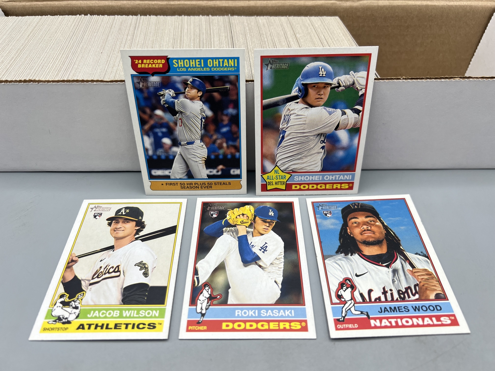 2025 Topps Heritage Baseball Complete 400 Card Base Set W/ James Wood RC, Roki Sasaki RC, & Jacob Wilson RC