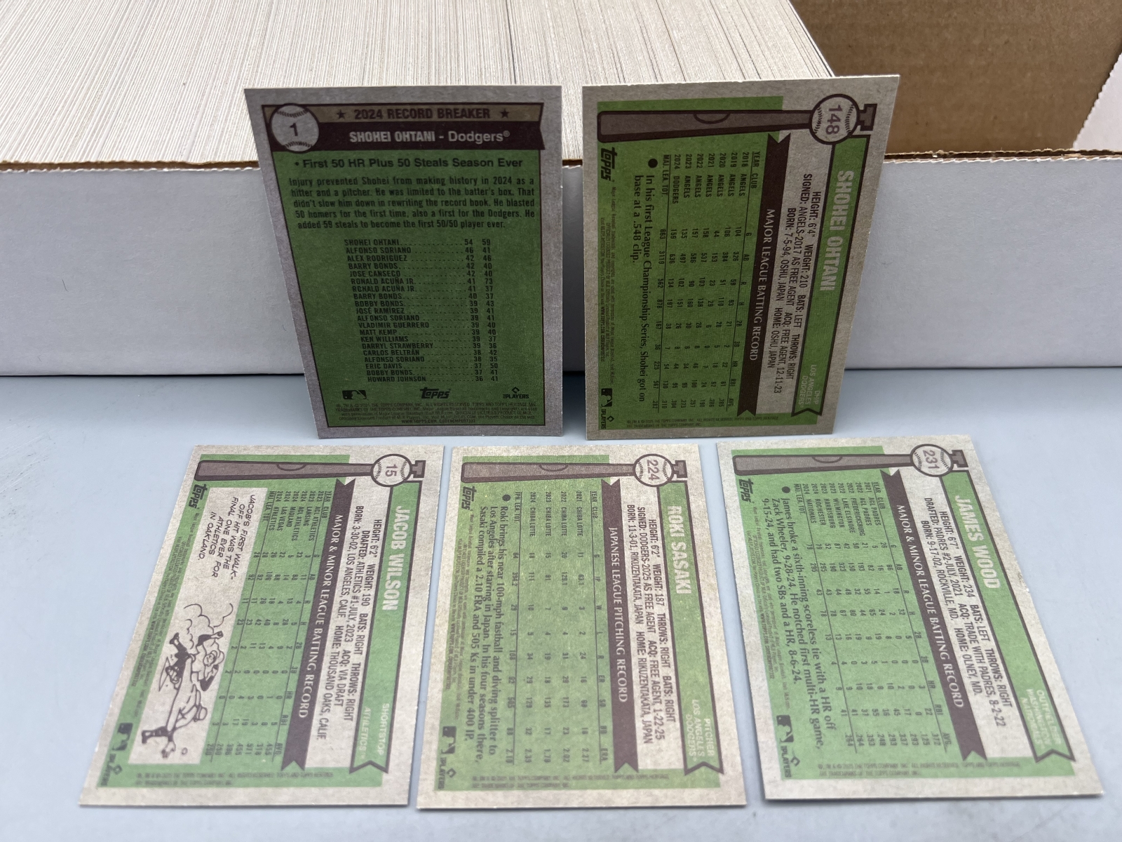 2025 Topps Heritage Baseball Complete 400 Card Base Set W/ James Wood RC, Roki Sasaki RC, & Jacob Wilson RC