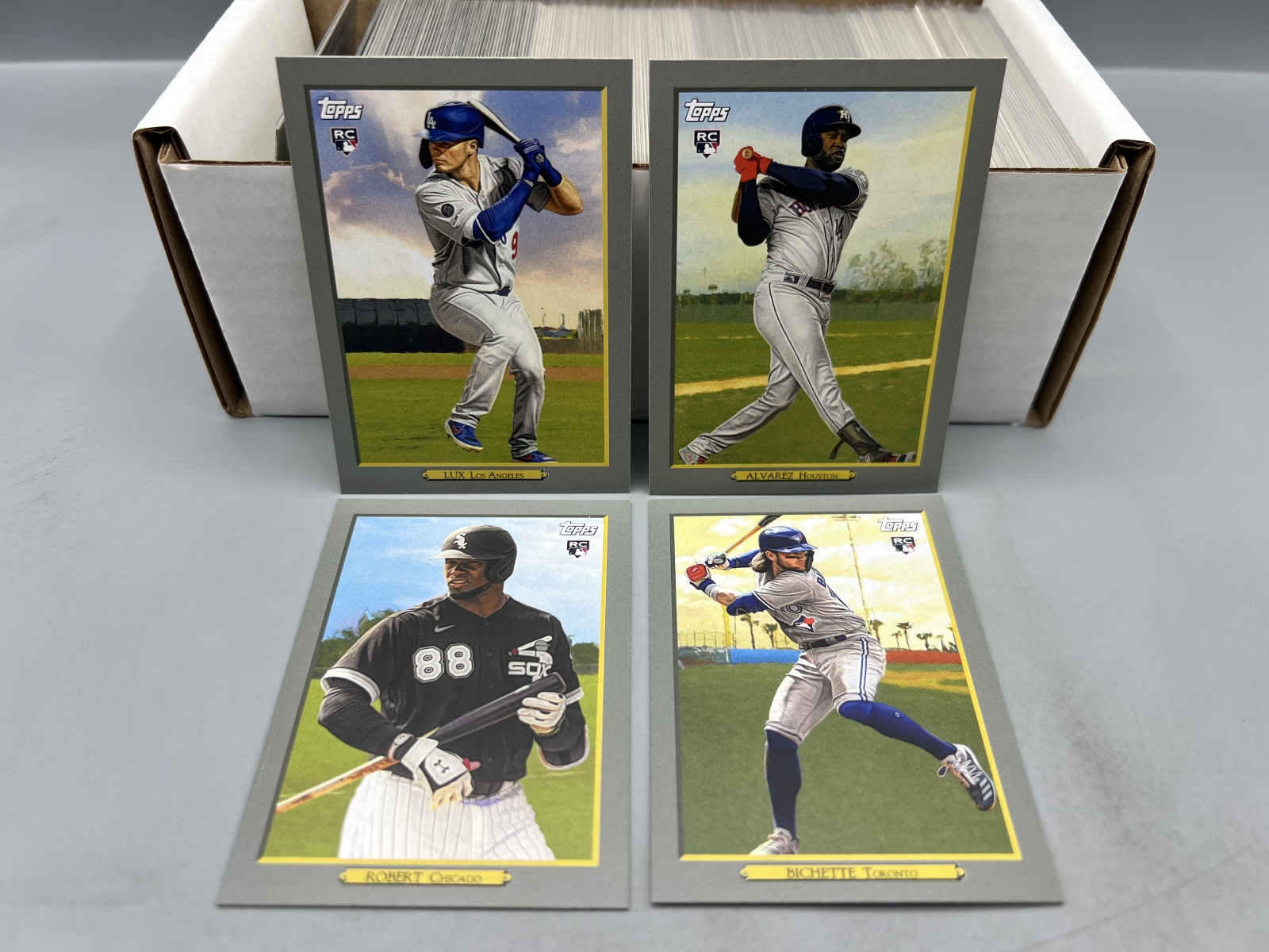 (4) 2020 Topps Turkey Red Baseball Complete 50 Card Sets W/ Yordan Alvarez RC, Luis Robert RC, Gavin Lux RC, & Bo Bichette RC - 4 Total Sets