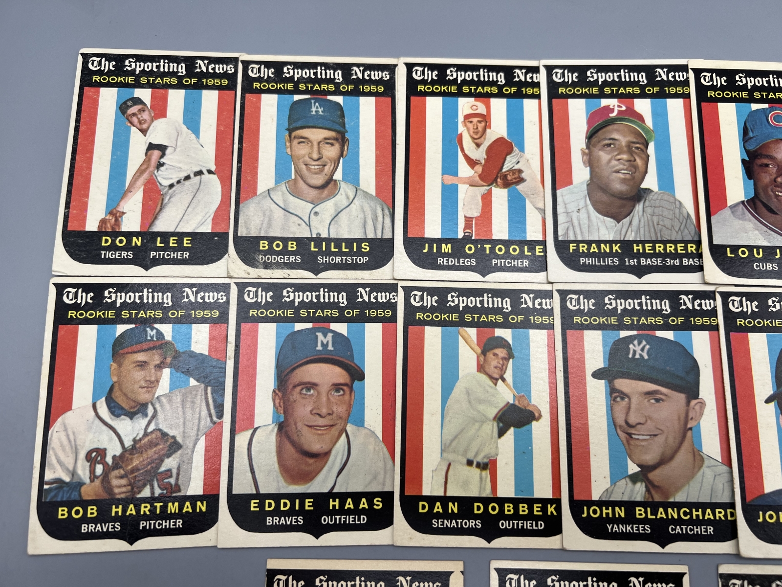 (15) 1959 Topps Baseball Rookie Cards - Varying Conditions