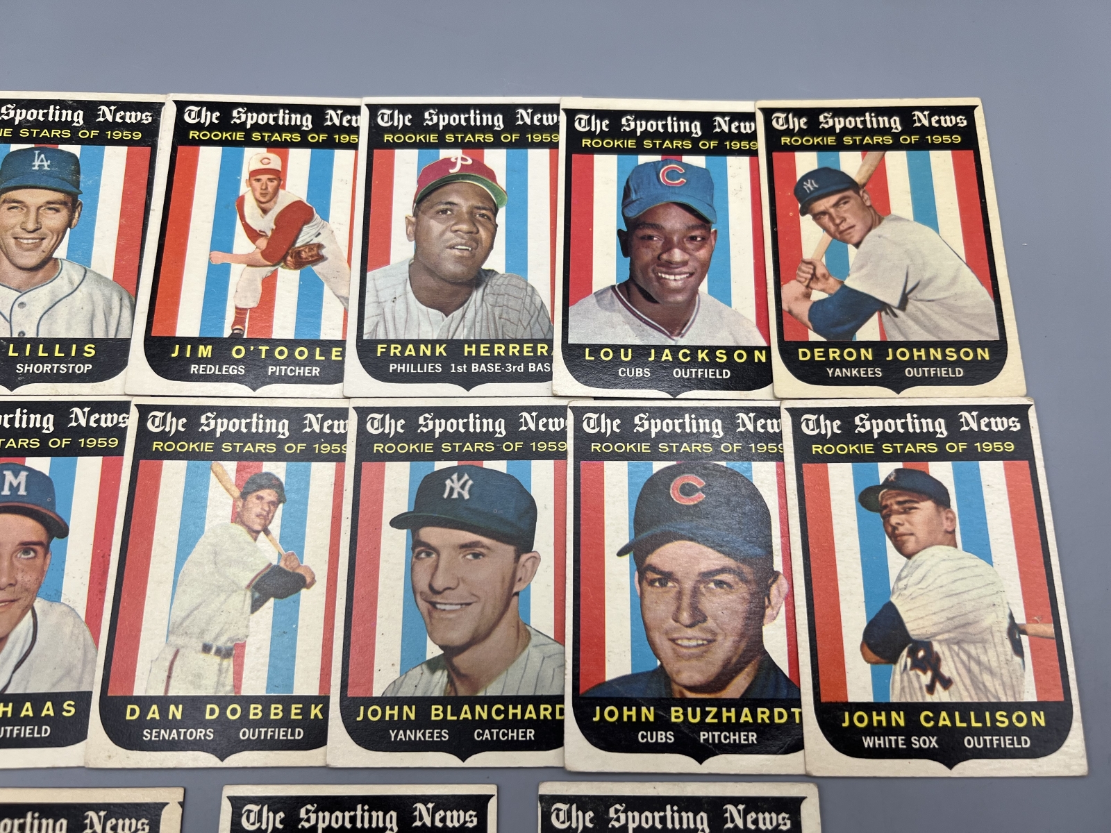 (15) 1959 Topps Baseball Rookie Cards - Varying Conditions