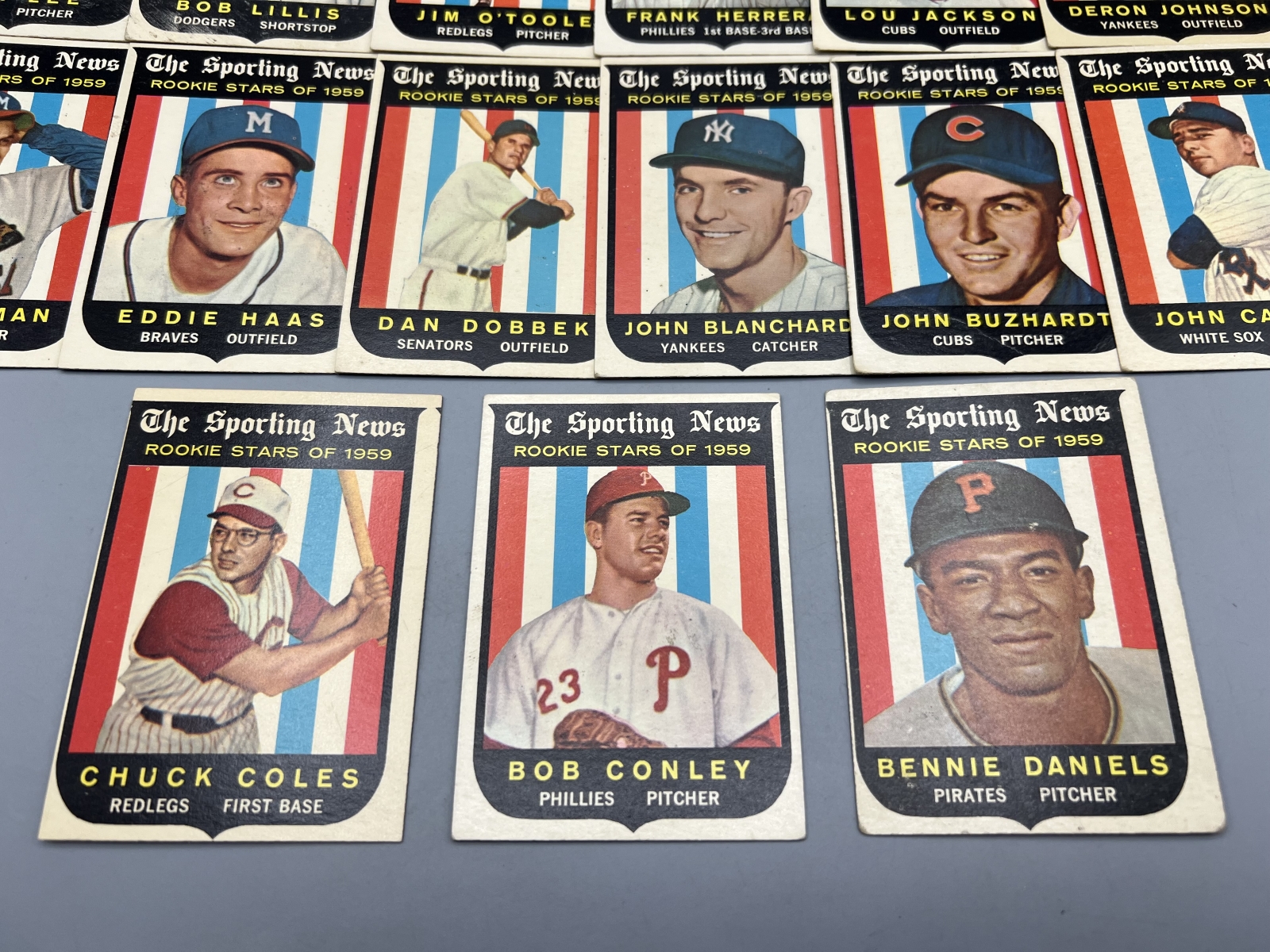 (15) 1959 Topps Baseball Rookie Cards - Varying Conditions