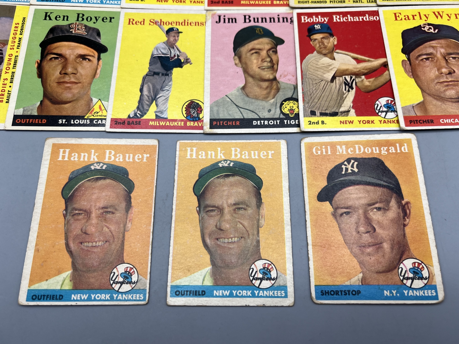 (15) 1958 Topps Baseball Star Player Cards - Frank Robinson, Jim Bunning, Early Wynn - Varying Conditions