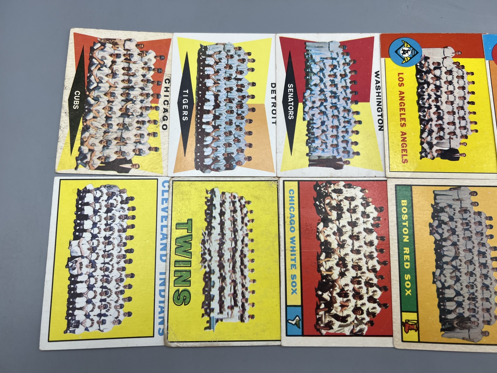 (12) 1960s Topps Baseball Team Cards - Varying Conditions