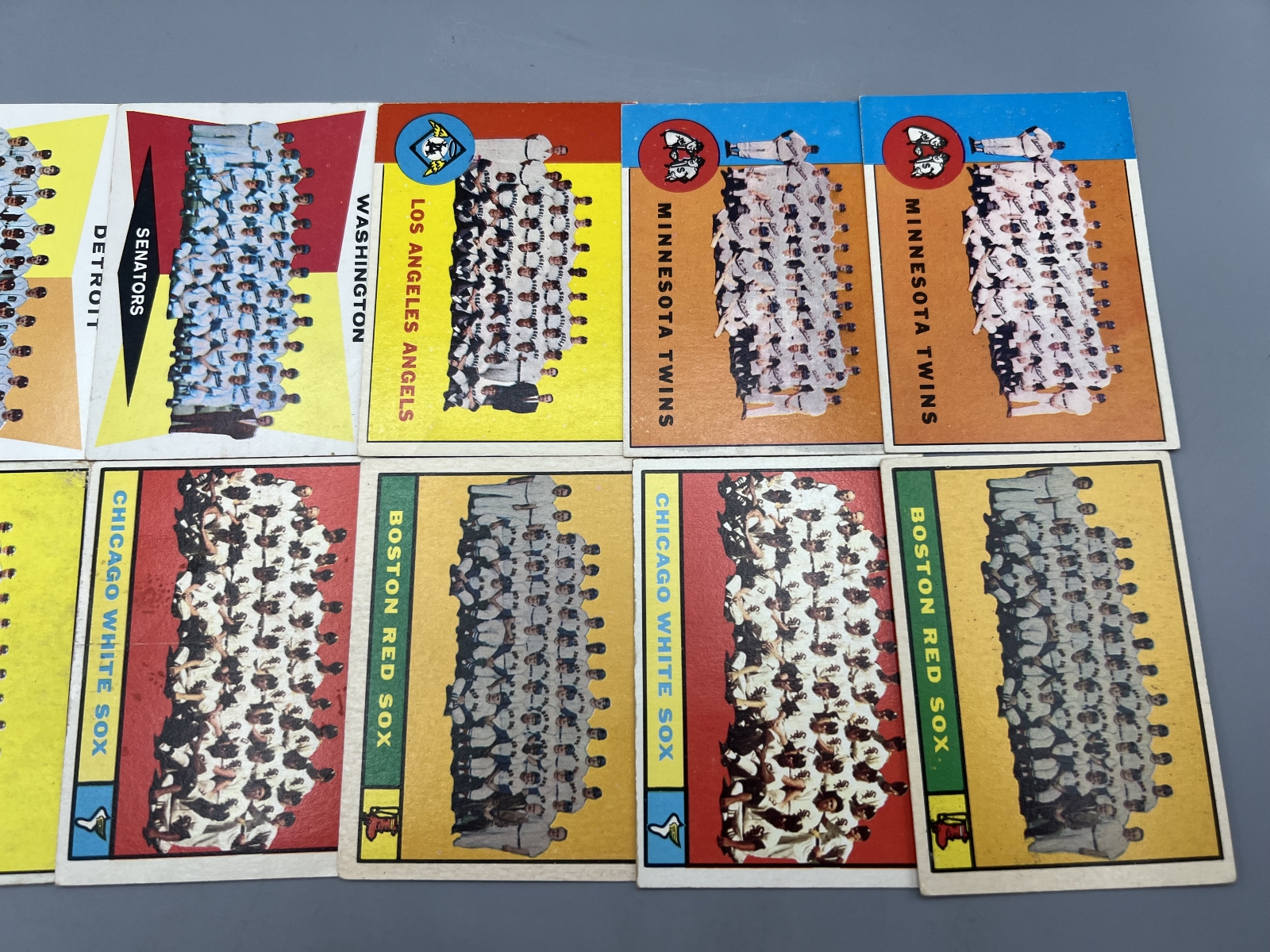 (12) 1960s Topps Baseball Team Cards - Varying Conditions