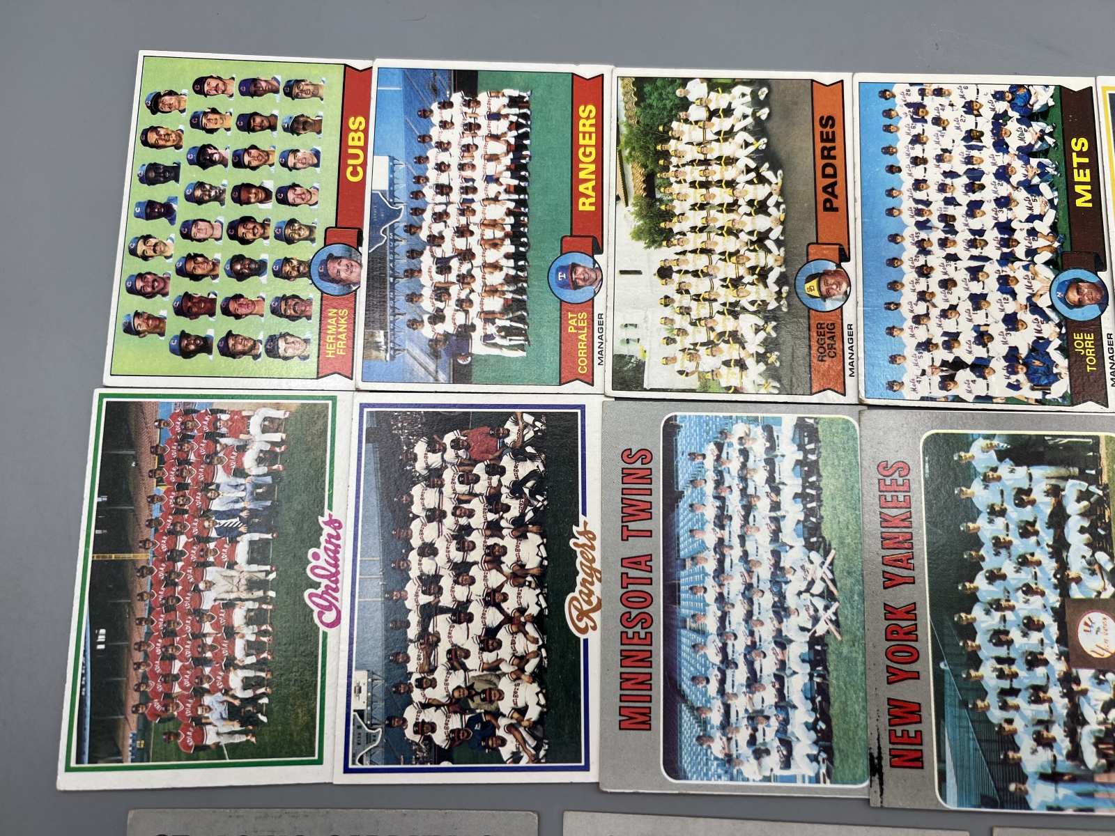 (13) 1970s Topps Baseball Team Cards - Varying Conditions