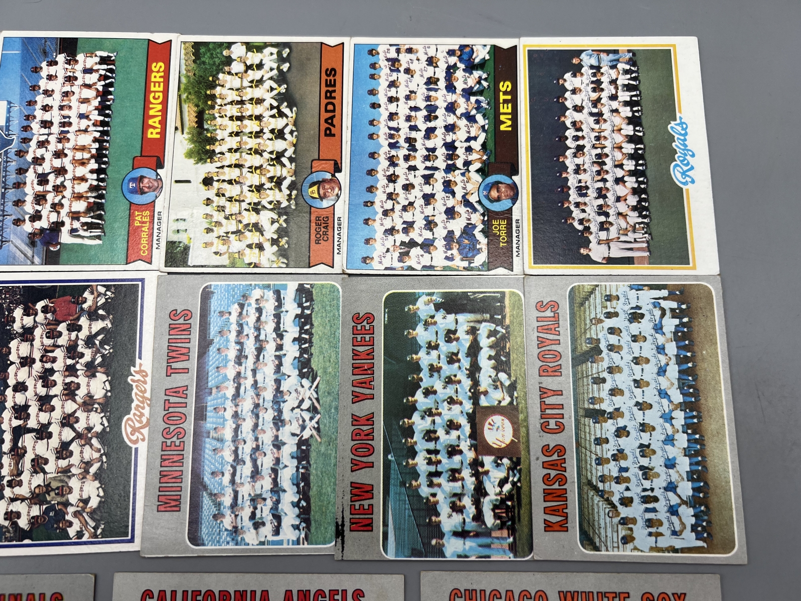 (13) 1970s Topps Baseball Team Cards - Varying Conditions