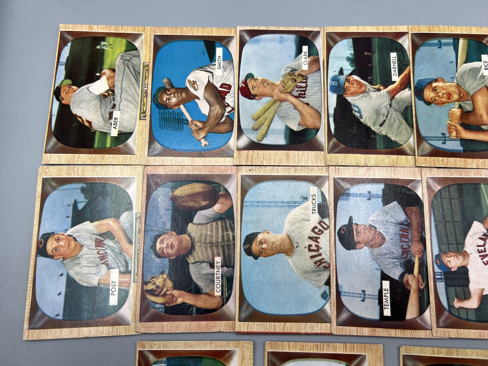 (18) 1955 Bowman Baseball Cards W/ Enos Slaughter - Varying Conditions