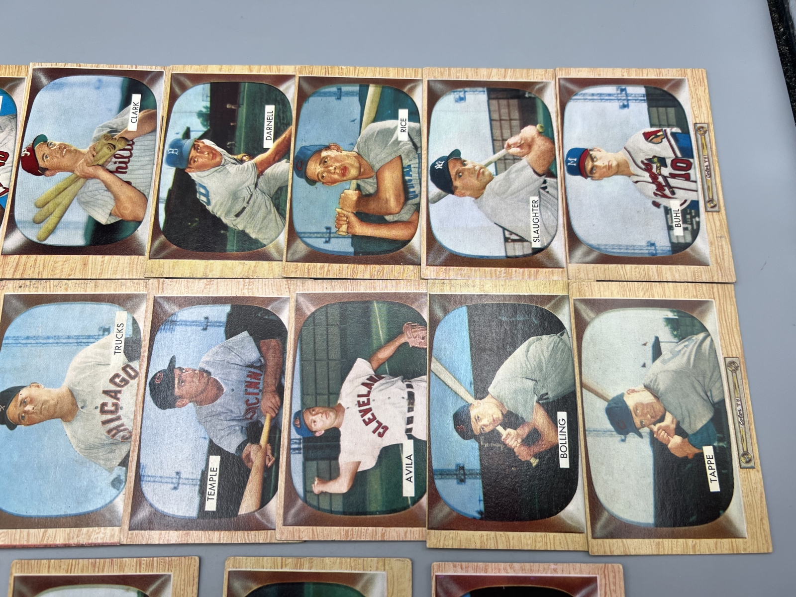 (18) 1955 Bowman Baseball Cards W/ Enos Slaughter - Varying Conditions