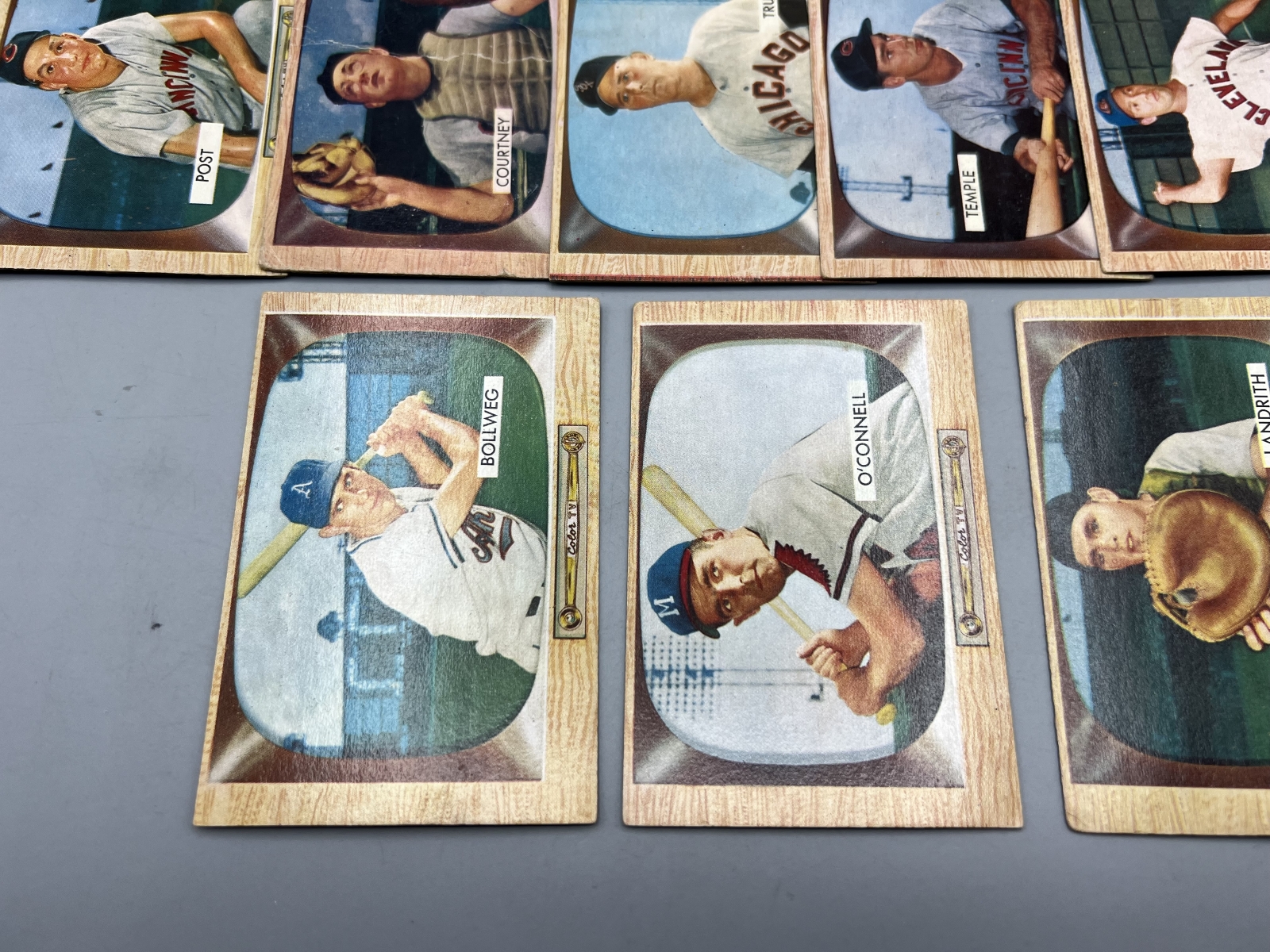 (18) 1955 Bowman Baseball Cards W/ Enos Slaughter - Varying Conditions