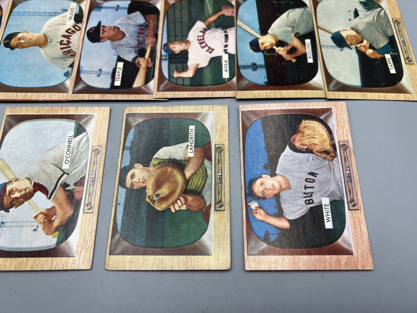 (18) 1955 Bowman Baseball Cards W/ Enos Slaughter - Varying Conditions