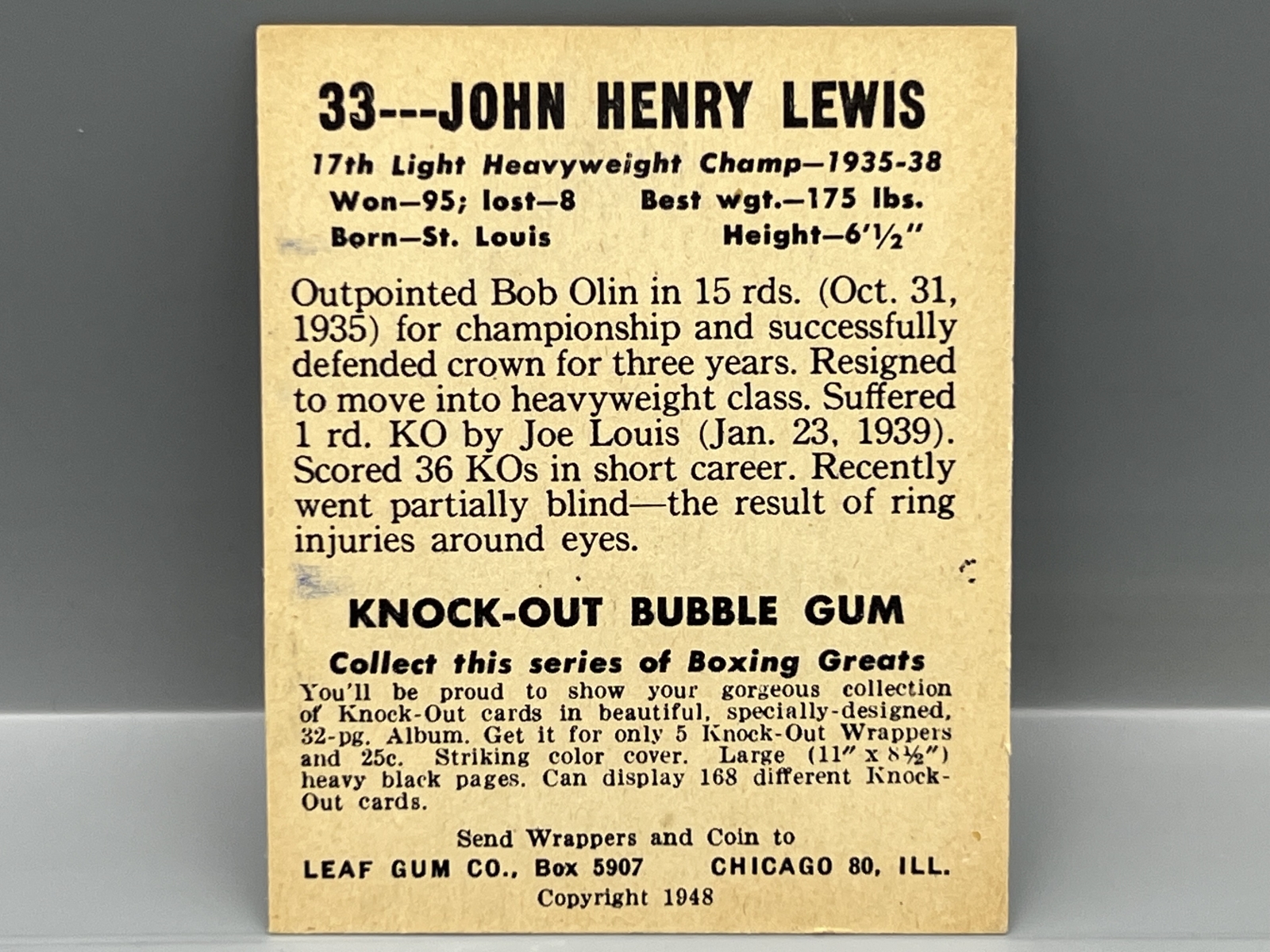 1948-49 Leaf John Henry Lewis #33