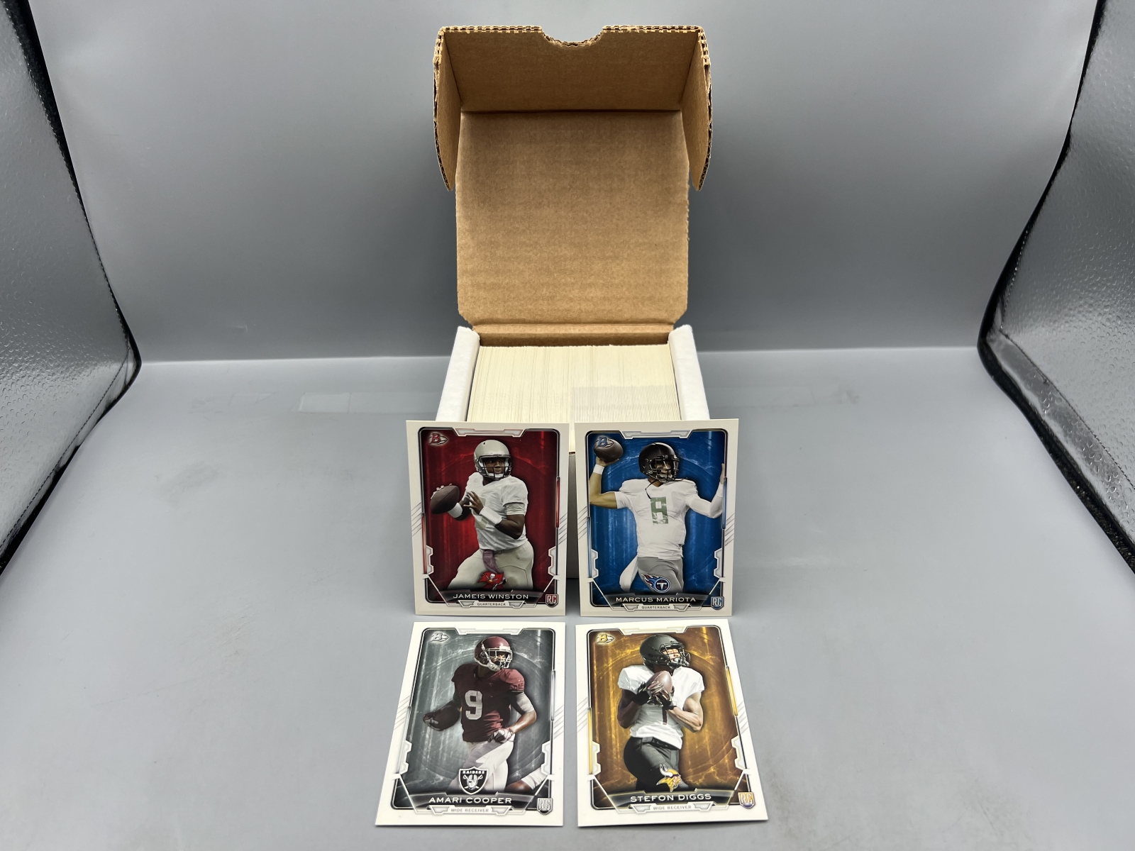 2015 Bowman Football Complete 220 Card Set W/ Jameis Winston RC, Marcus Mariota RC, Stefon Diggs RC, & Amari Cooper RC
