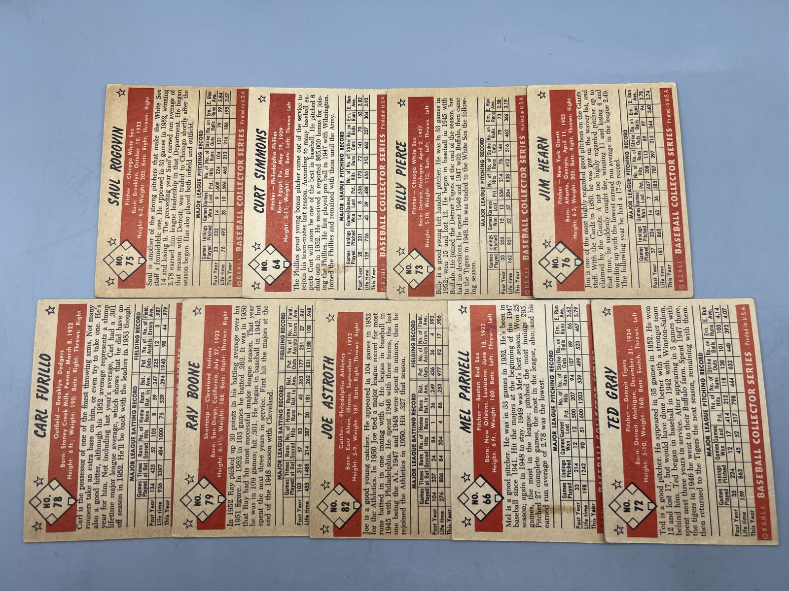 (9) 1953 Bowman Color Baseball Cards - Varying Conditions
