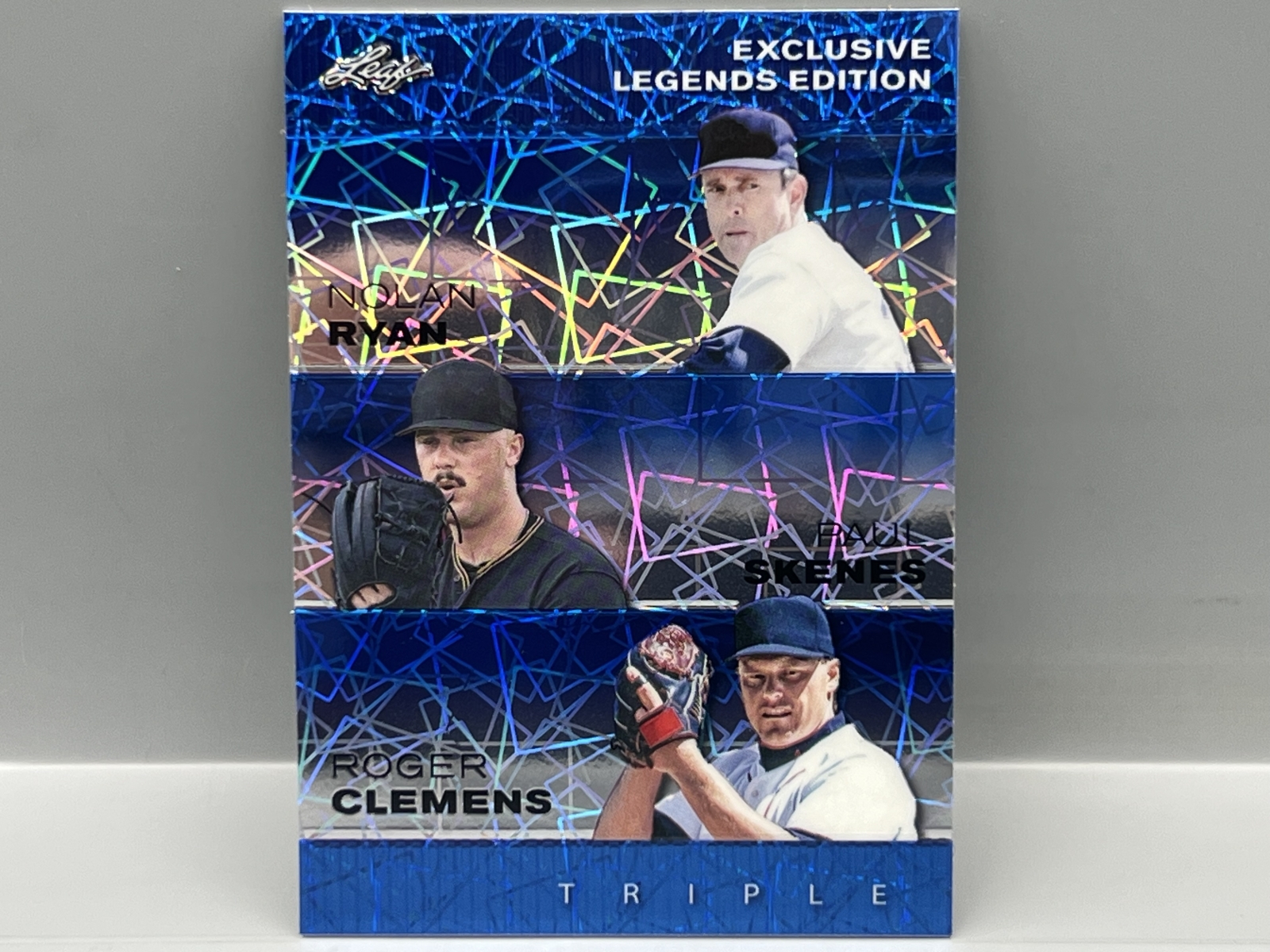2024 Leaf Exclusive Legends Edition Nolan Ryan/Paul Skenes/Roger Clemens Triple Blue Lazer #/20