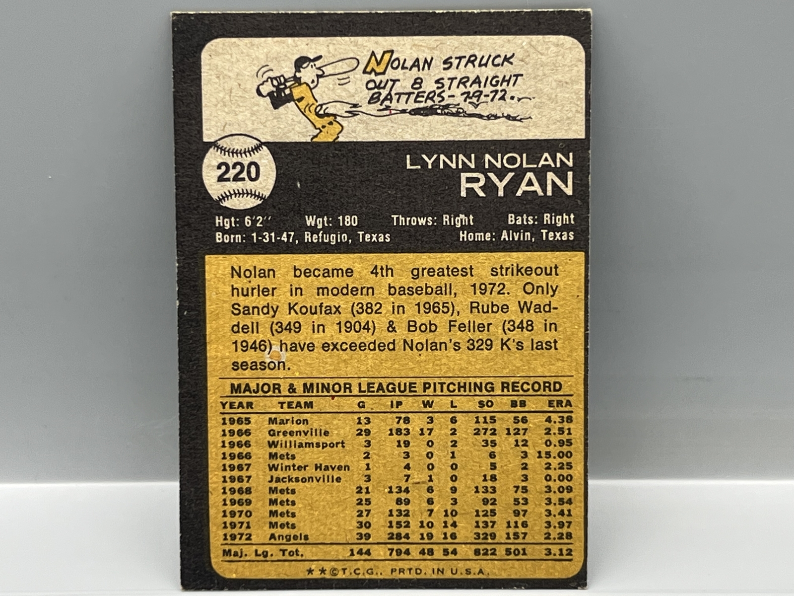 1973 Topps Nolan Ryan #220