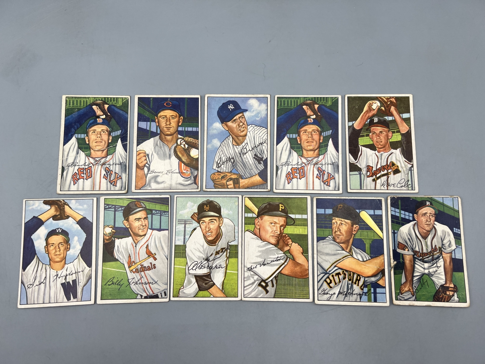 (11) 1952 Bowman Baseball Cards - Varying Conditions