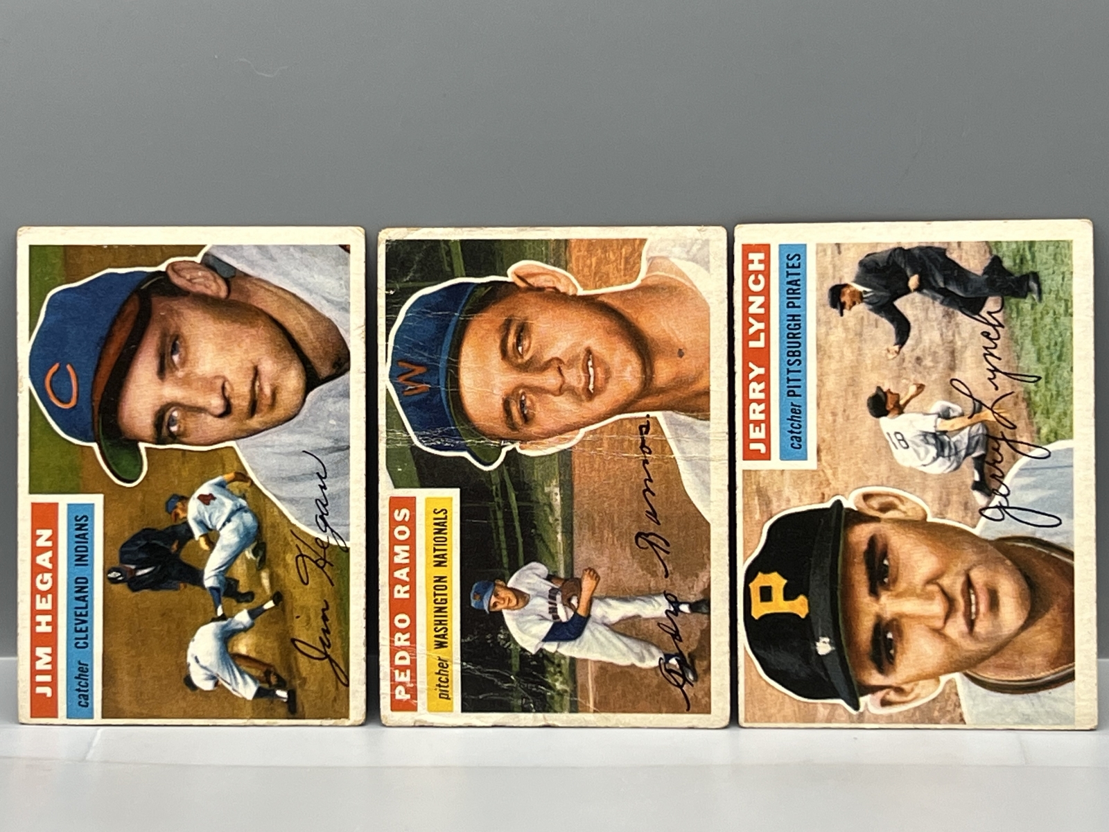 1956 Topps Jim Hegan #48, Pedro Ramos #49, & Jerry Lynch #97
