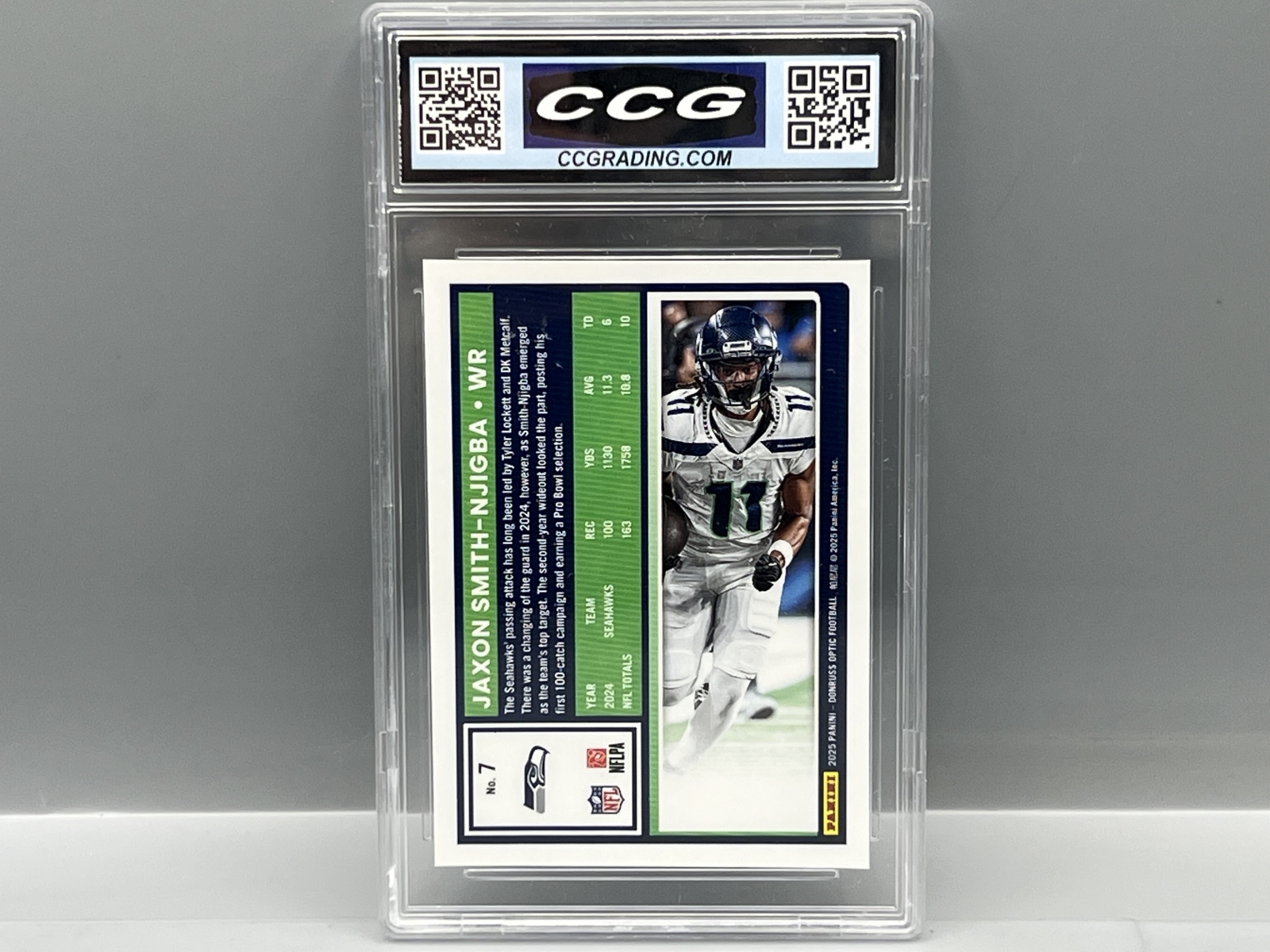 2025 Panini Donruss Optic Jaxon Smith-Njigba #7 - Slabbed By CCG Grading