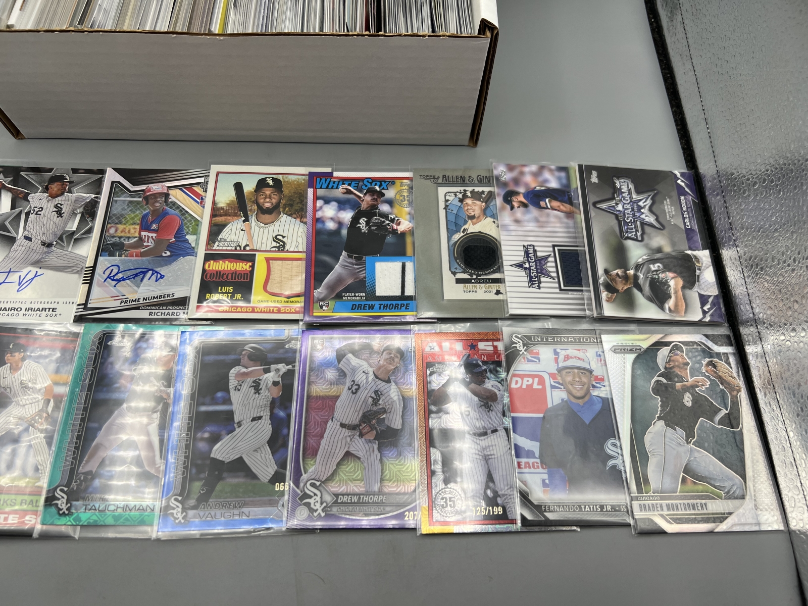 Box of Assorted Chicago White Sox Baseball Cards W/ Many Stars, Rookies, Autos, Relics, Refractors, Parallels, & More