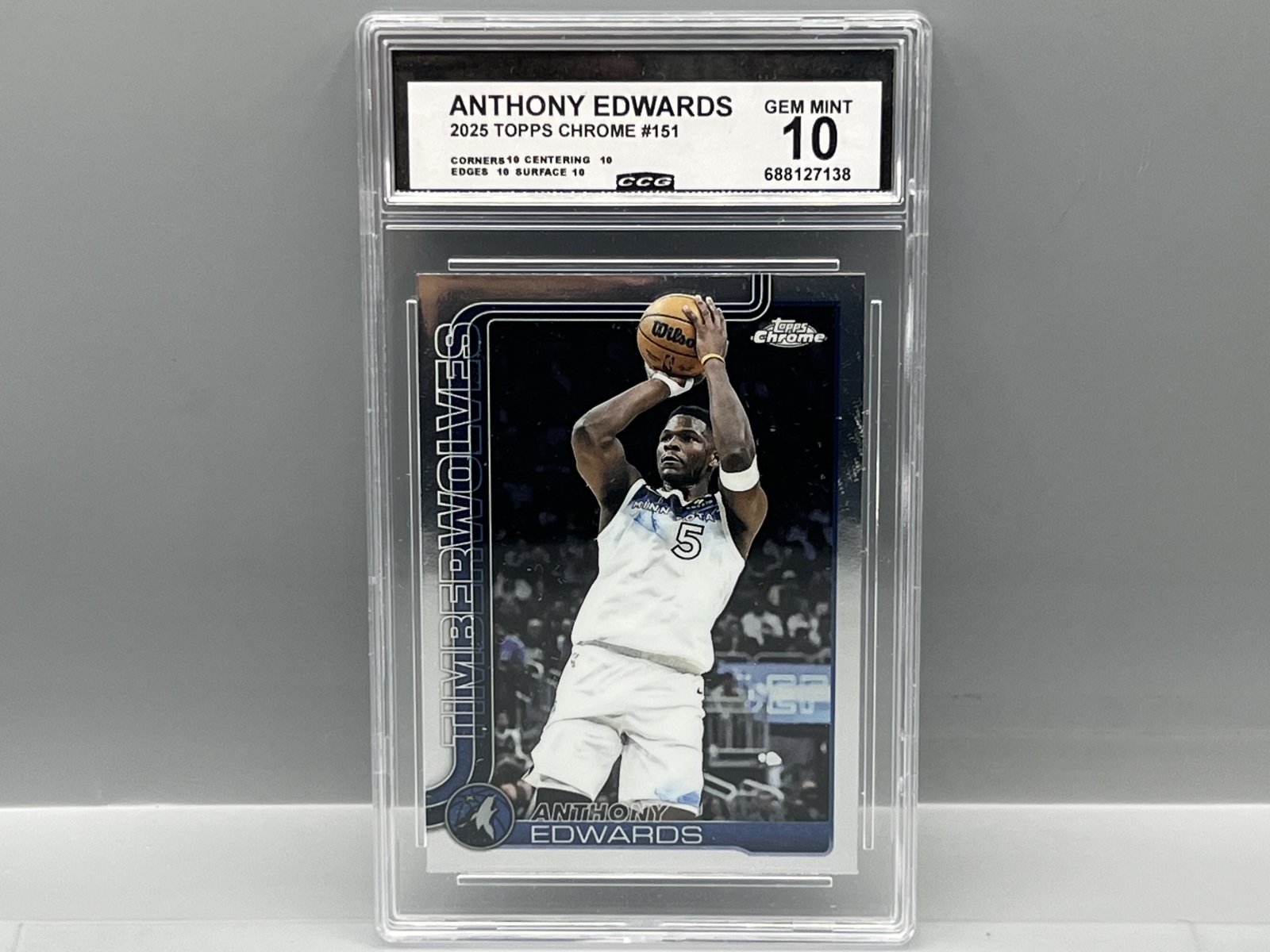 2025 Topps Chrome Anthony Edwards #151 - Slabbed By CCG Grading