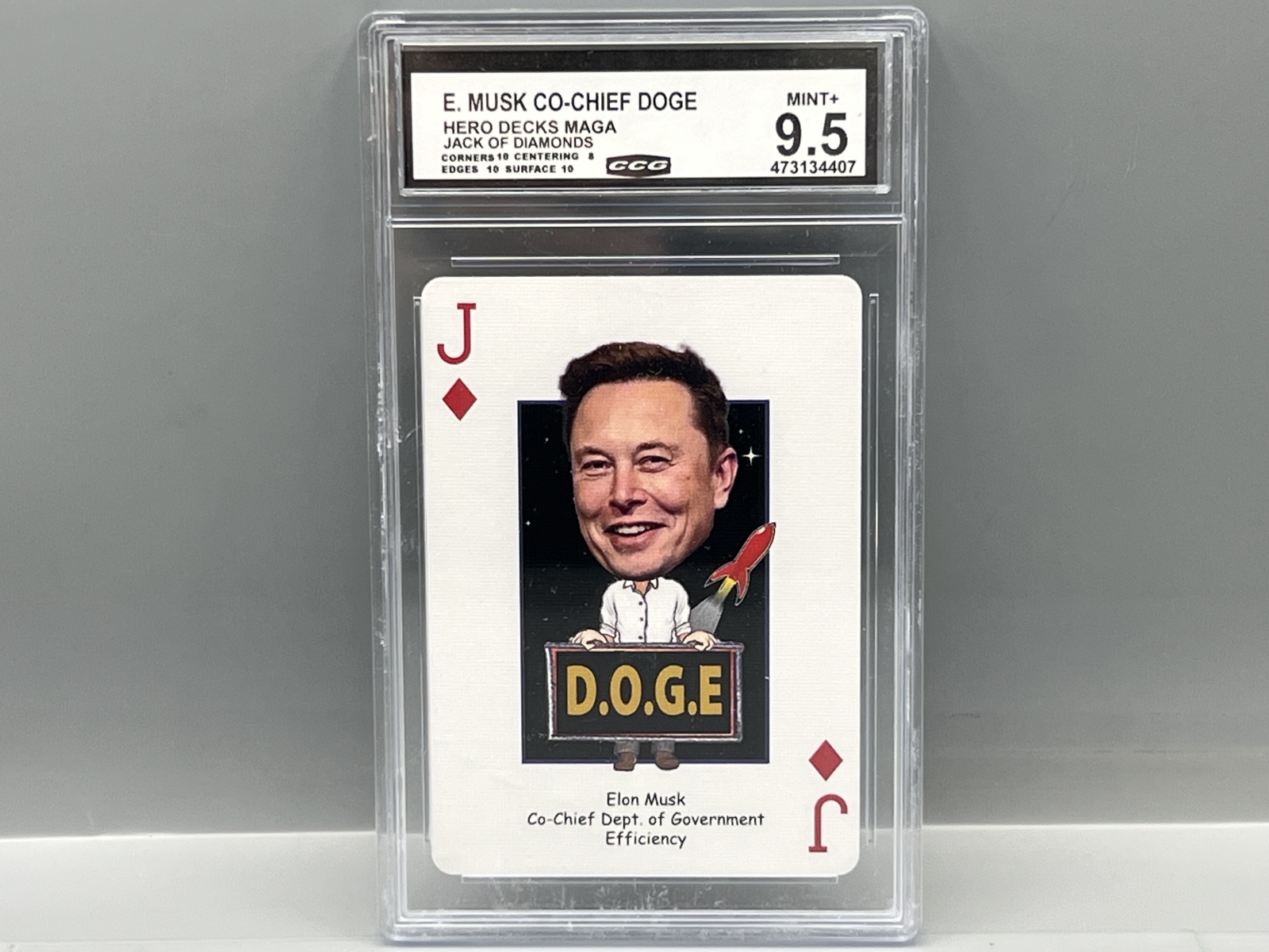 2025-26 Hero Decks MAGA Elon Musk Jack of Diamonds - Slabbed By CCG Grading