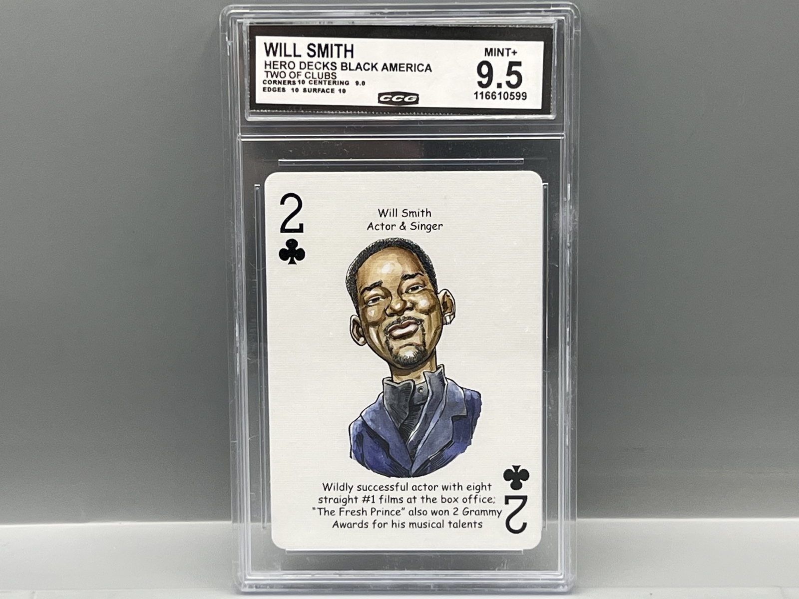 2025-26 Hero Decks Black America Will Smith Two of Clubs - Slabbed By CCG Grading