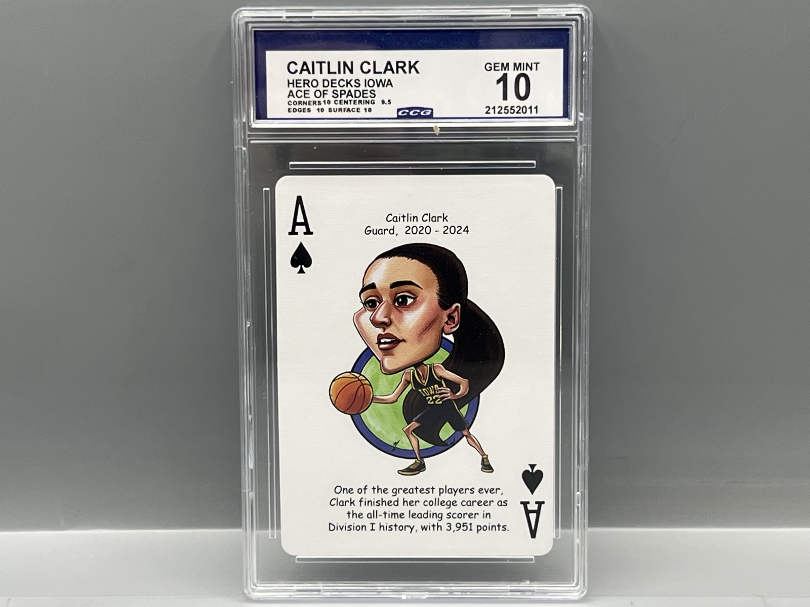 2025-26 Hero Decks Caitlin Clark Ace of Spades - Slabbed By CCG Grading