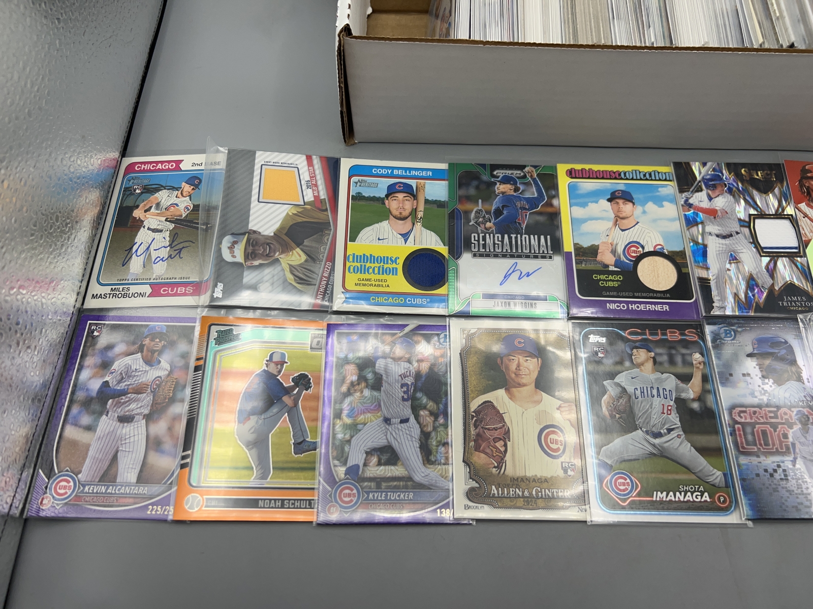 Box of Assorted Chicago Cubs Baseball Cards W/ Many Stars, Rookies, Autos, Relics, Refractors, Parallels, & More