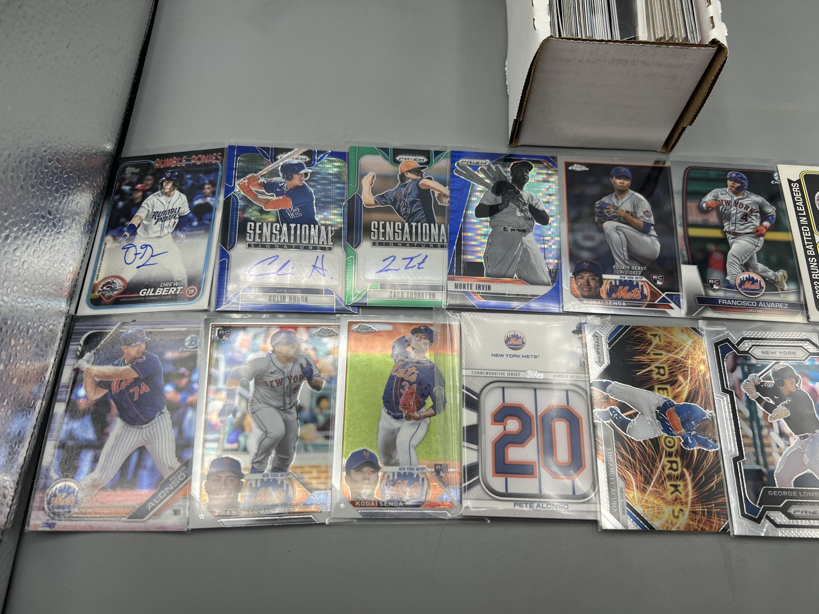 Box of Assorted New York Mets Baseball Cards W/ Many Stars, Rookies, Autos, Relics, Refractors, Parallels, & More