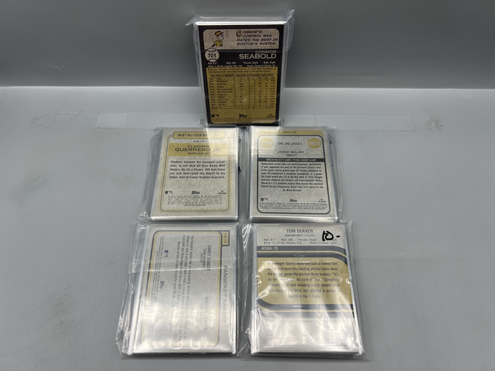(5) 2022 Topps Heritage High Number Baseball Complete Short Print (701-725) & Insert Sets