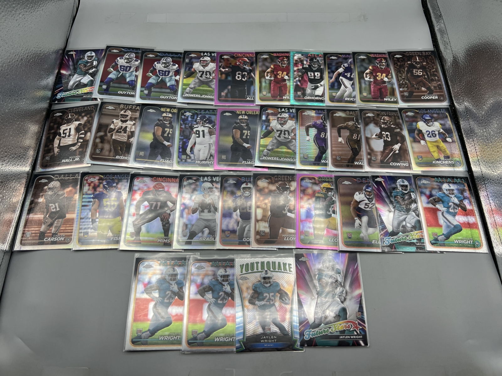 (30+) 2024 Topps Chrome Football Parallel/Refractors - Mostly Rookies