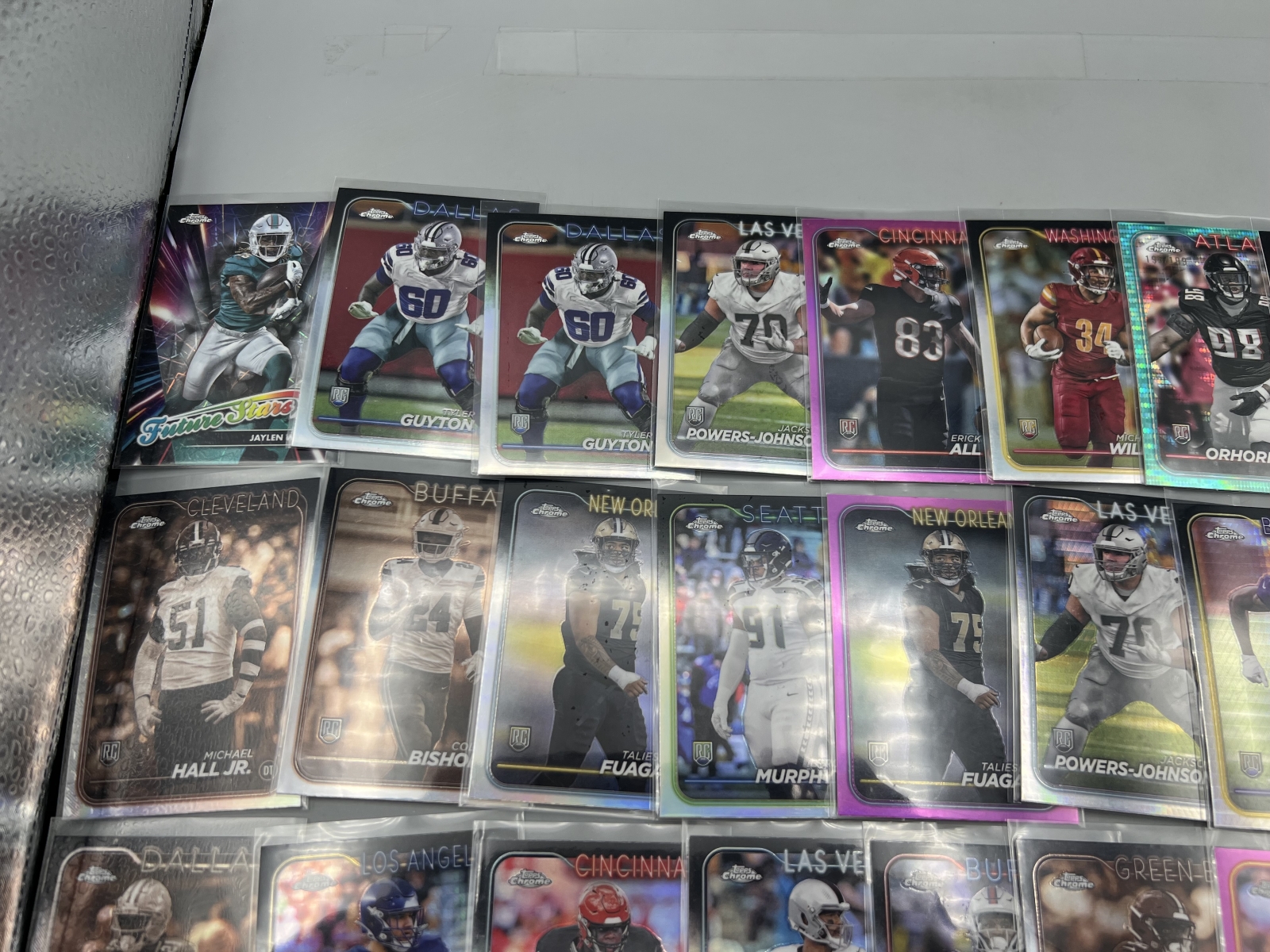 (30+) 2024 Topps Chrome Football Parallel/Refractors - Mostly Rookies