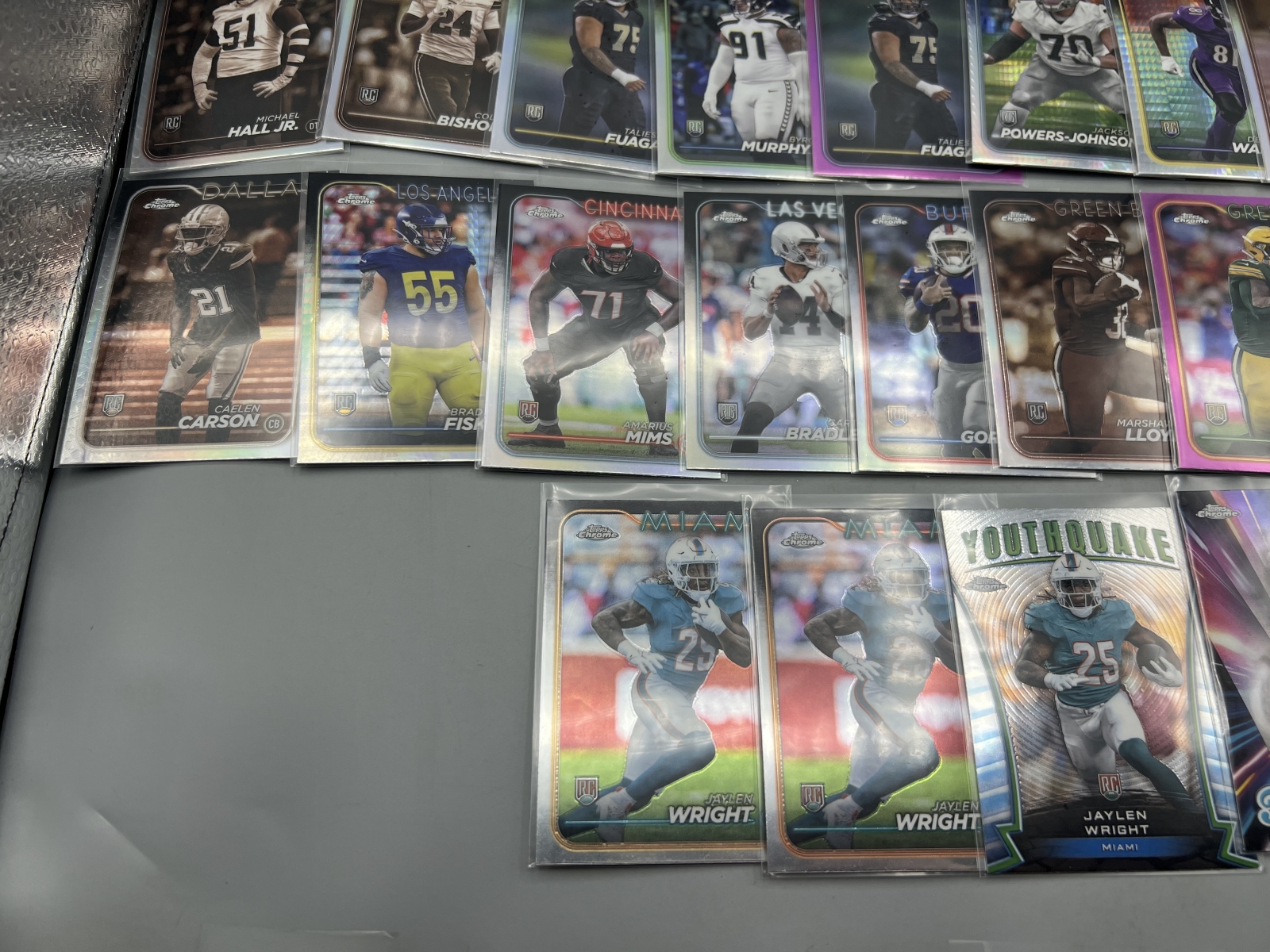 (30+) 2024 Topps Chrome Football Parallel/Refractors - Mostly Rookies