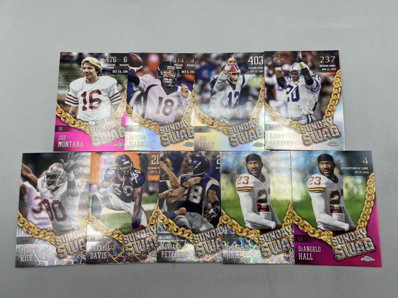 (9) 2024 Topps Chrome Football Sunday Swag Refractors W/ Stars