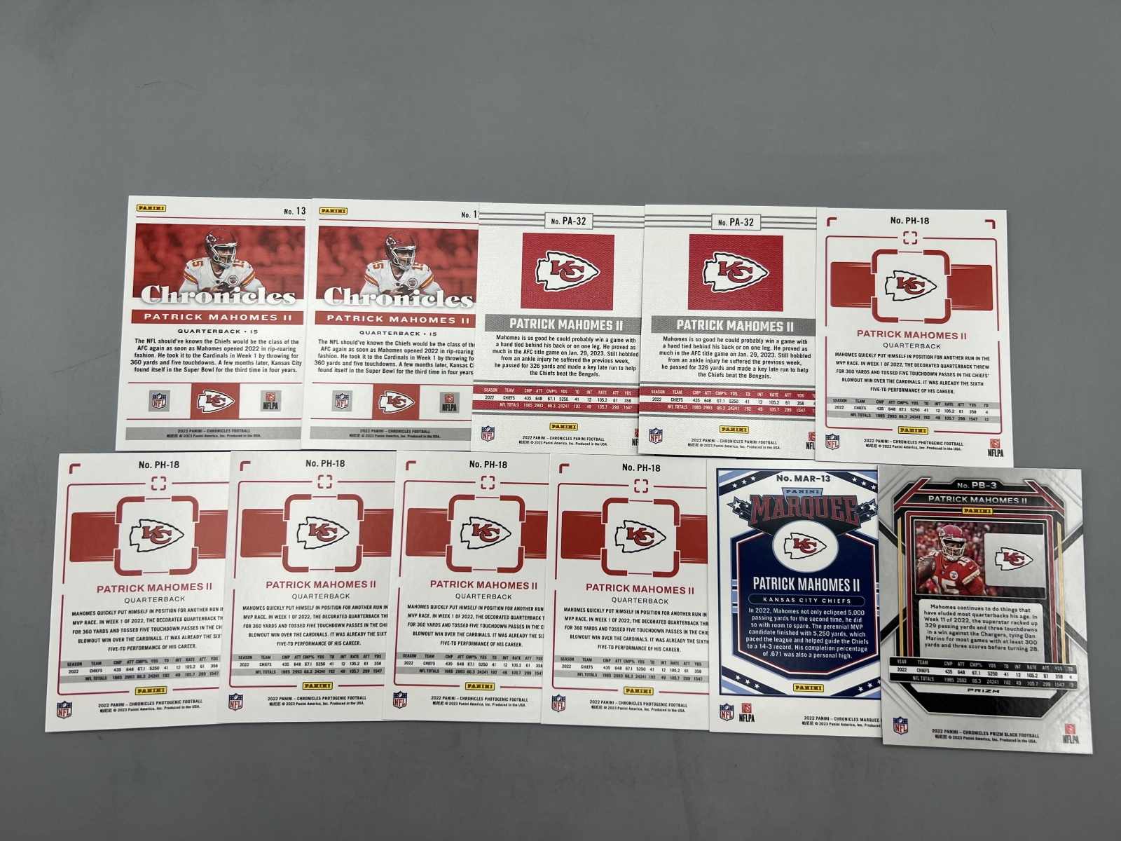 (11) Patrick Mahomes Football Cards