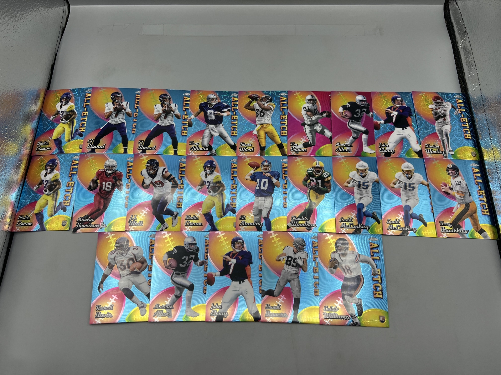 (23) 2024 Topps Chrome Football All Etch Inserts W/ Stars, Rookies, & Parallels - Caleb Williams RC
