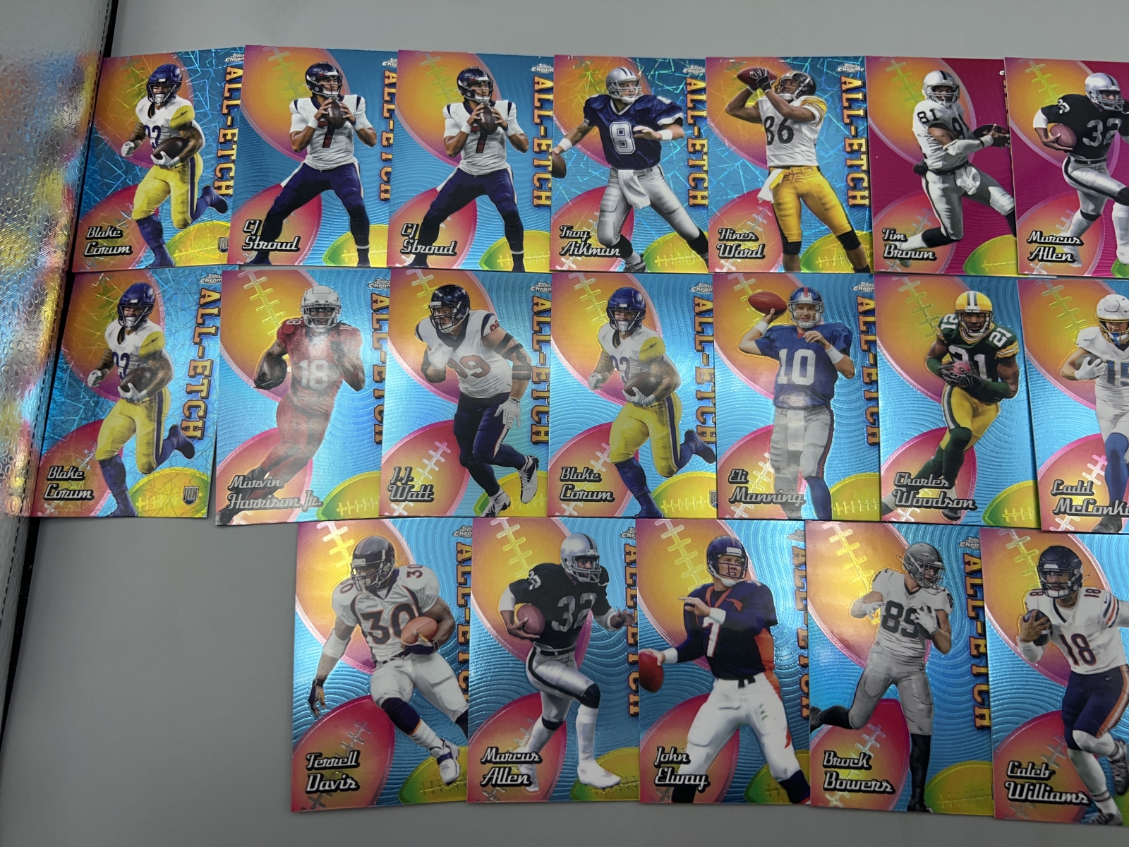(23) 2024 Topps Chrome Football All Etch Inserts W/ Stars, Rookies, & Parallels - Caleb Williams RC